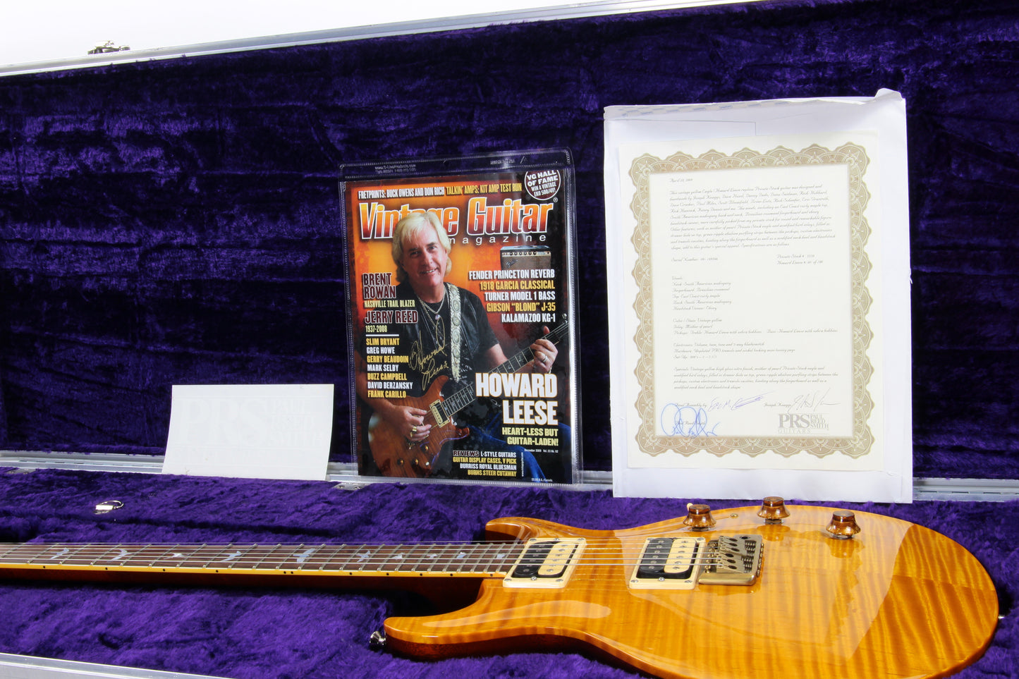 2009 PRS Howard Leese Private Stock Golden Eagle Paul Reed Smith - Brazilian Rosewood, Santana Headstock, Vintage Yellow