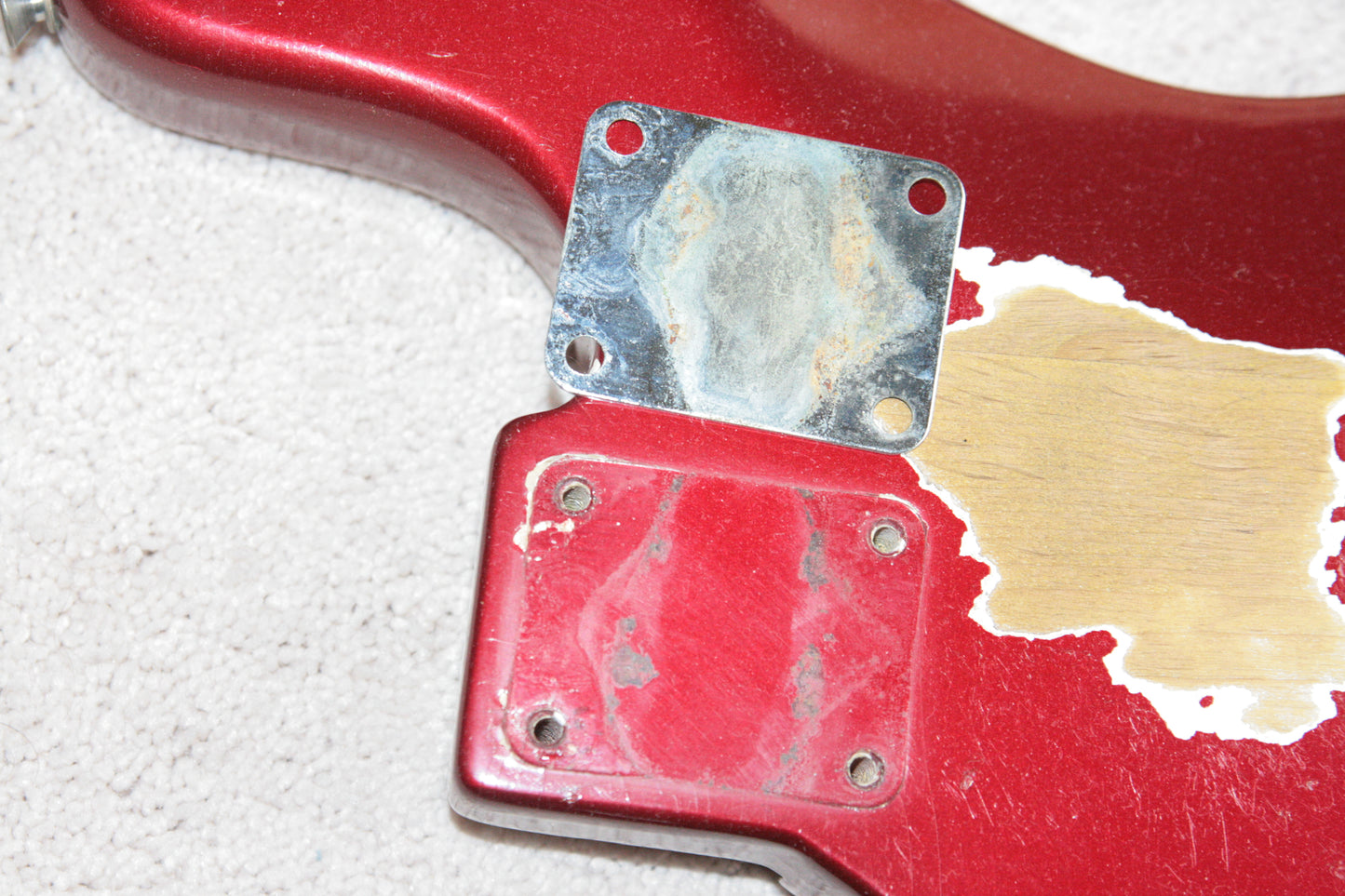 1965 Fender Jazz Bass Candy Apple Red Custom Color - No Binding, Dot Inlays, Matching Headstock!
