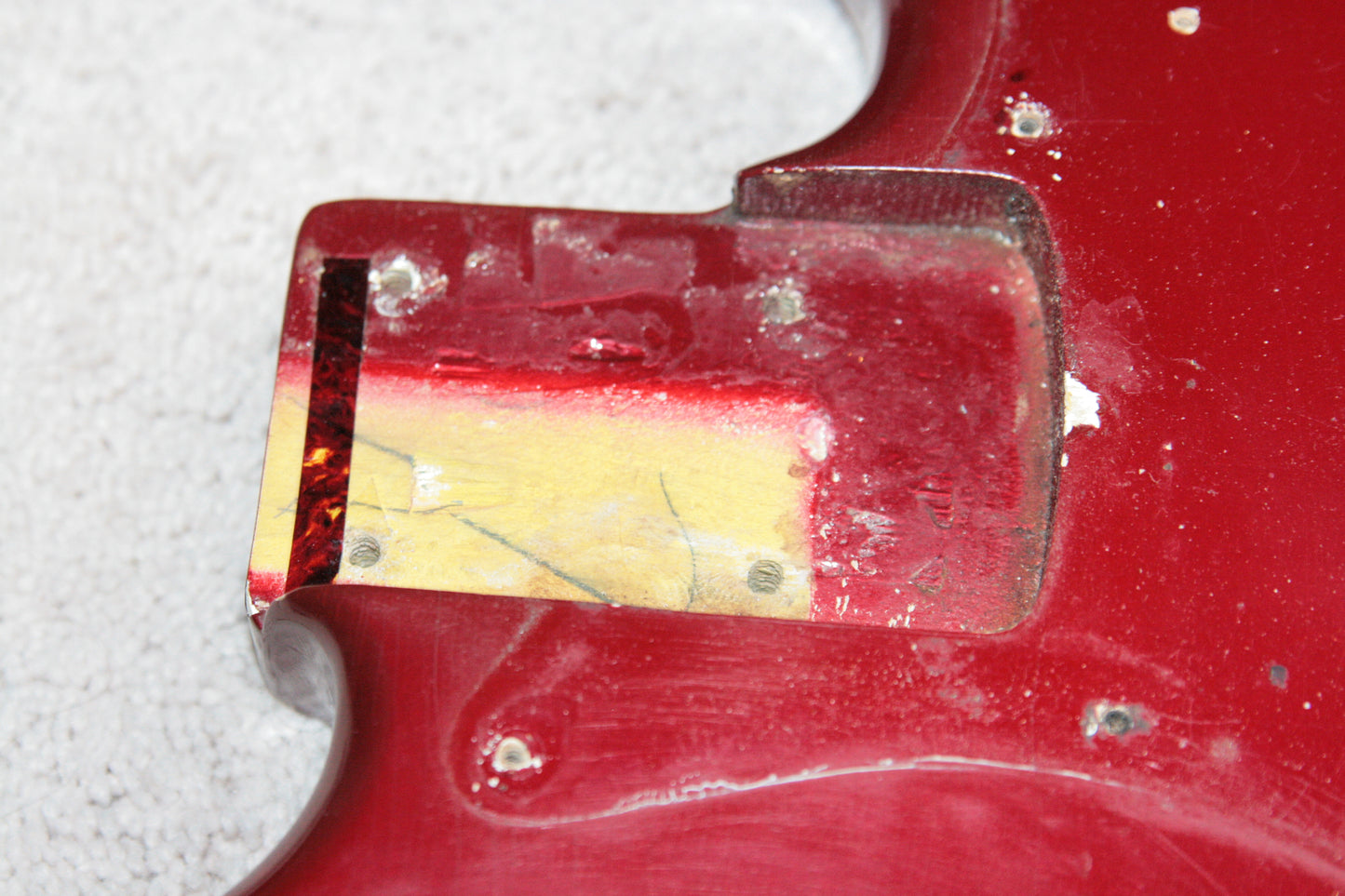 1965 Fender Jazz Bass Candy Apple Red Custom Color - No Binding, Dot Inlays, Matching Headstock!