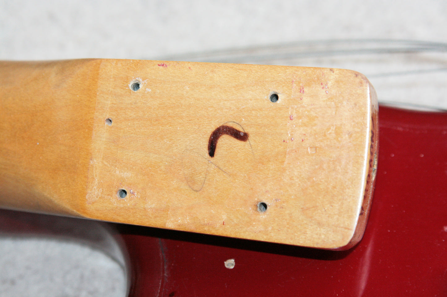 1965 Fender Jazz Bass Candy Apple Red Custom Color - No Binding, Dot Inlays, Matching Headstock!