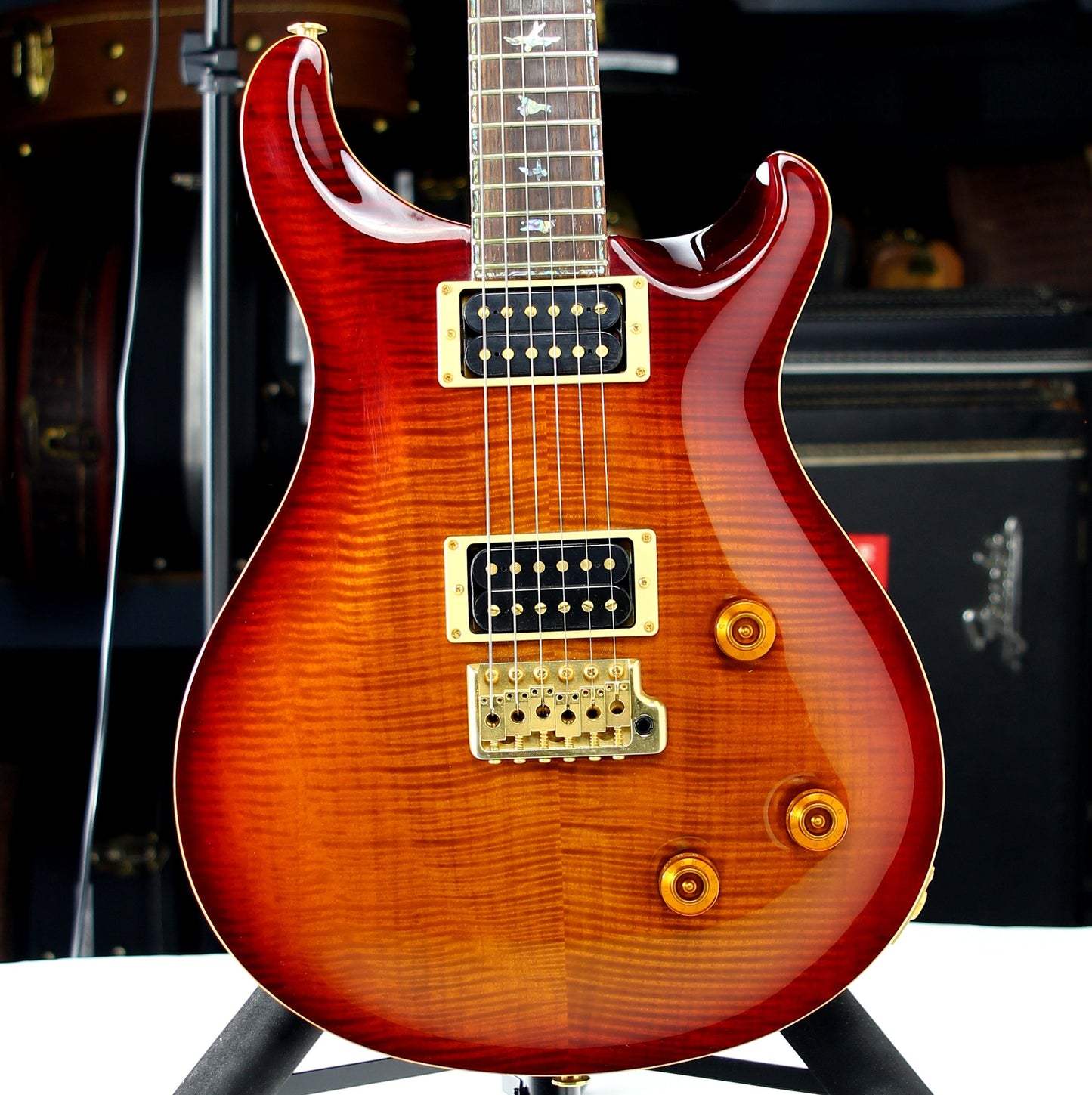 1996 PRS Artist Series III Limited Edition Dark Cherry Sunburst - RARE TREMOLO MODEL, Paua Inlays, Great Top!