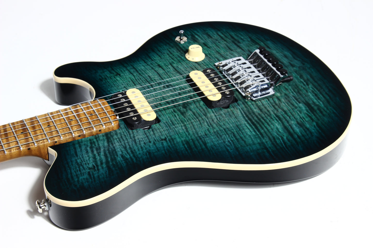 2023 Ernie Ball Music Man AXIS Flametop -- Roasted Neck, Yucatan Blue, EVH Type!