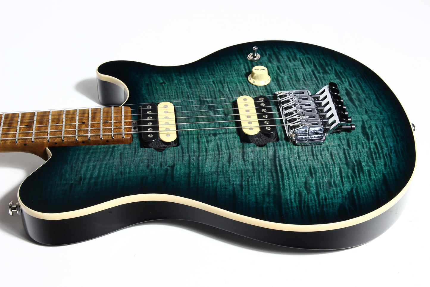 2023 Ernie Ball Music Man AXIS Flametop -- Roasted Neck, Yucatan Blue, EVH Type!