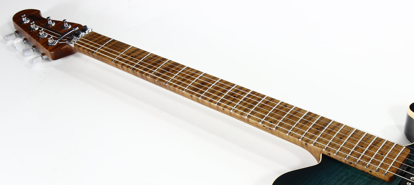 2023 Ernie Ball Music Man AXIS Flametop -- Roasted Neck, Yucatan Blue, EVH Type!
