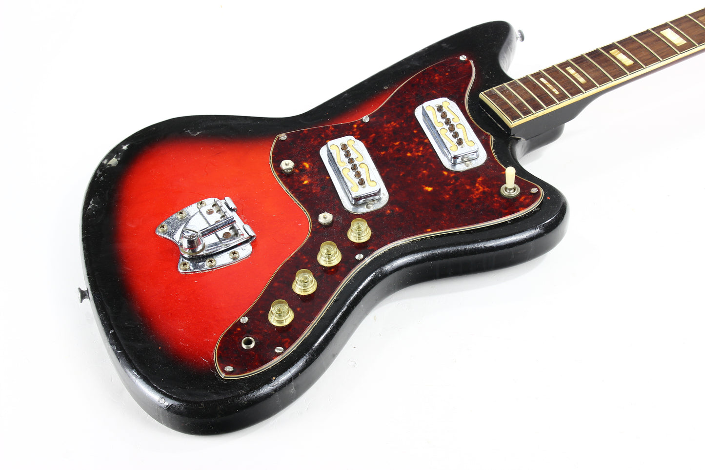 1960’s Harmony Silhouette Project Guitar - 2 Gold Foil Pickups, Sunburst, Original Case