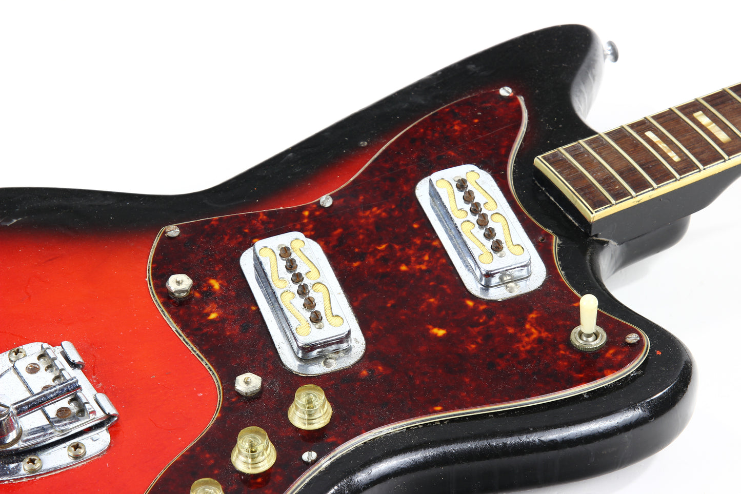 1960’s Harmony Silhouette Project Guitar - 2 Gold Foil Pickups, Sunburst, Original Case
