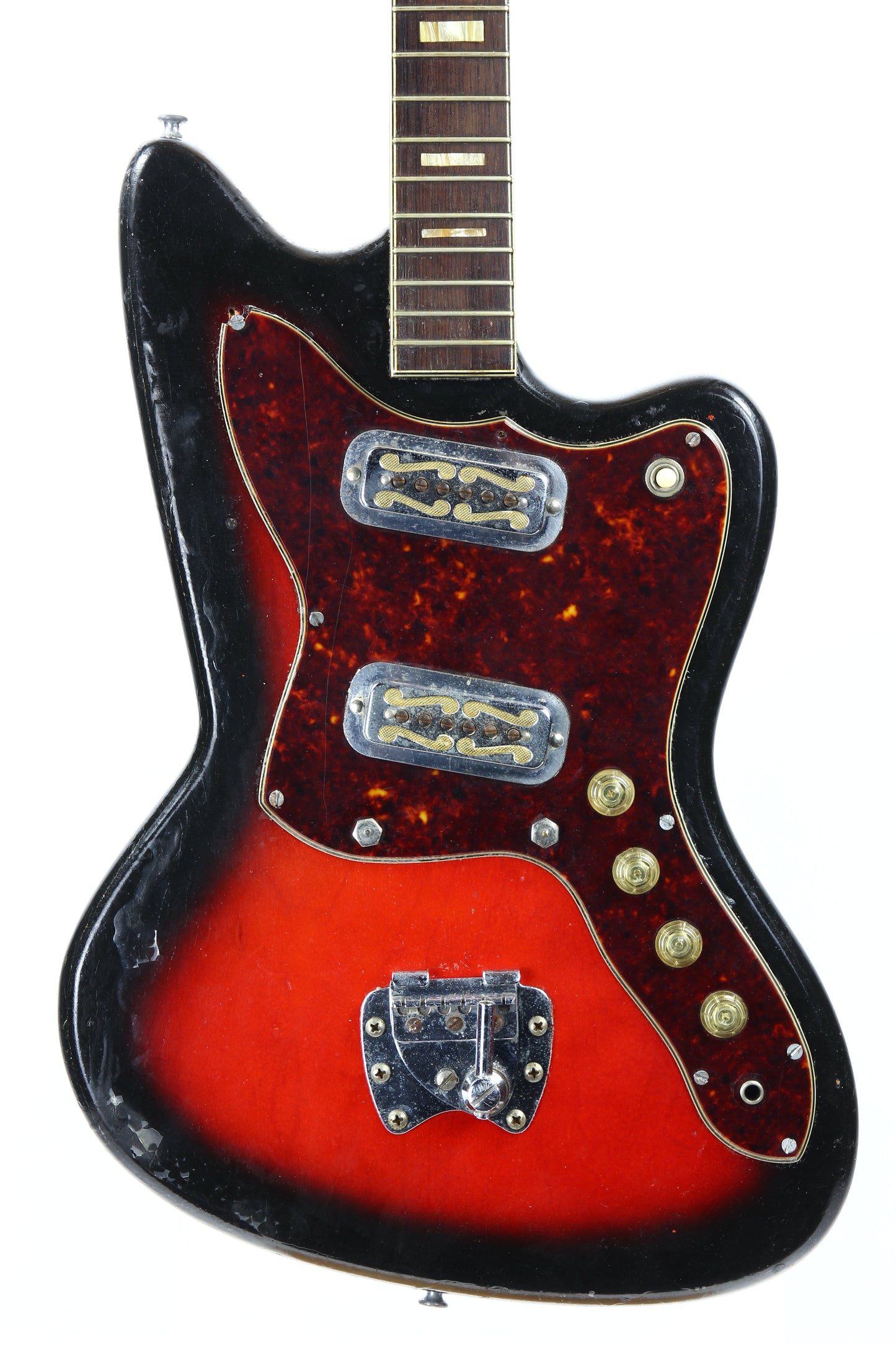 1960’s Harmony Silhouette Project Guitar - 2 Gold Foil Pickups, Sunburst, Original Case