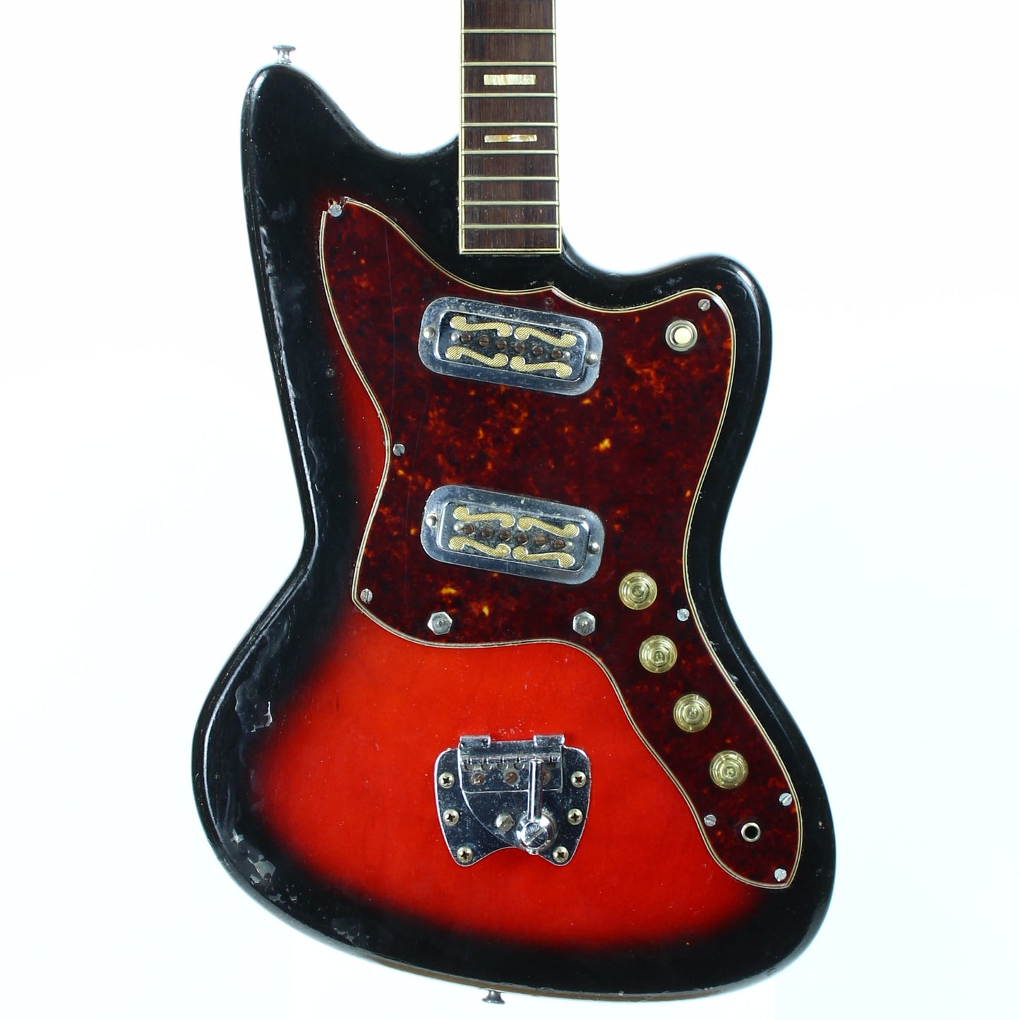 1960’s Harmony Silhouette Project Guitar - 2 Gold Foil Pickups, Sunburst, Original Case
