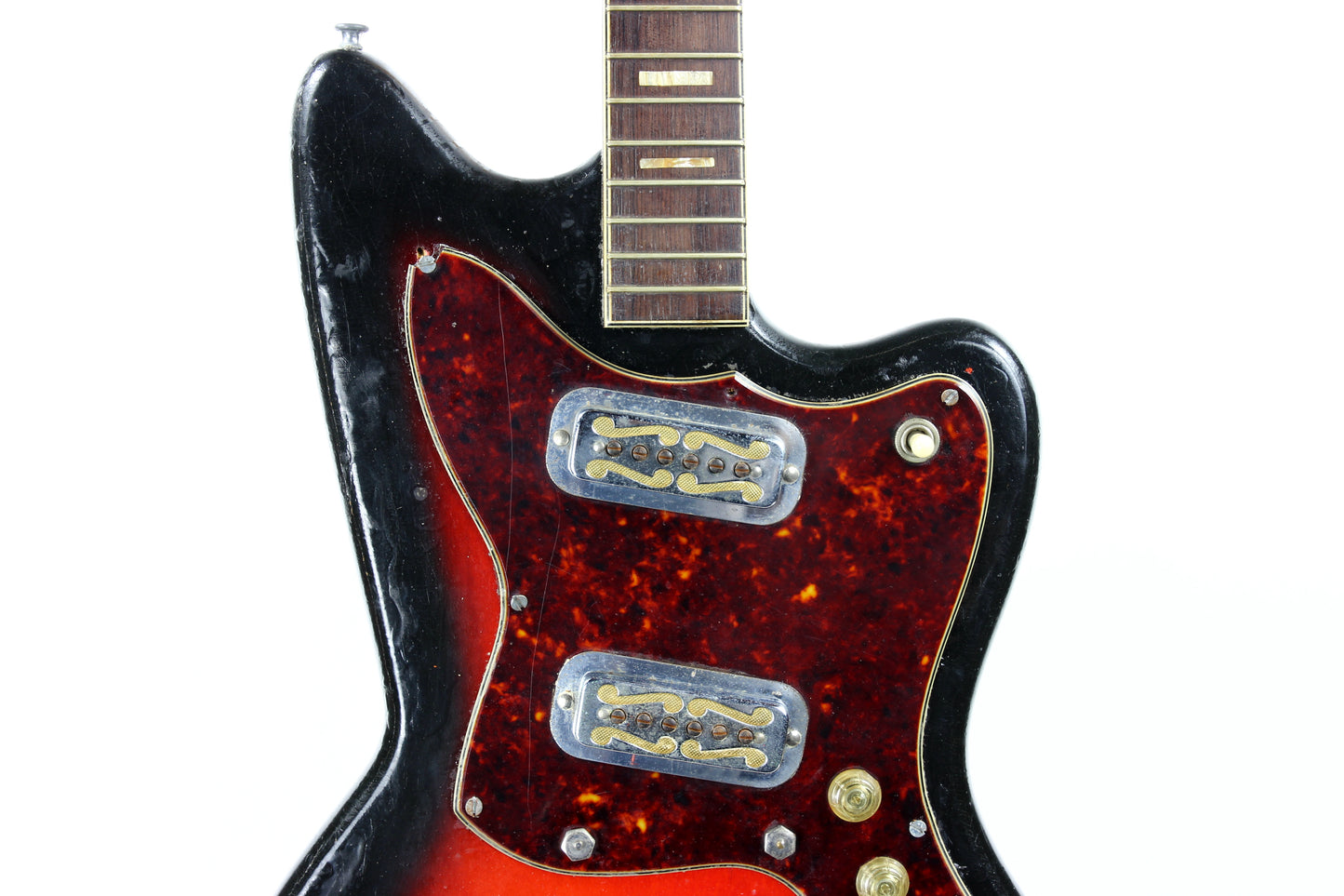 1960’s Harmony Silhouette Project Guitar - 2 Gold Foil Pickups, Sunburst, Original Case