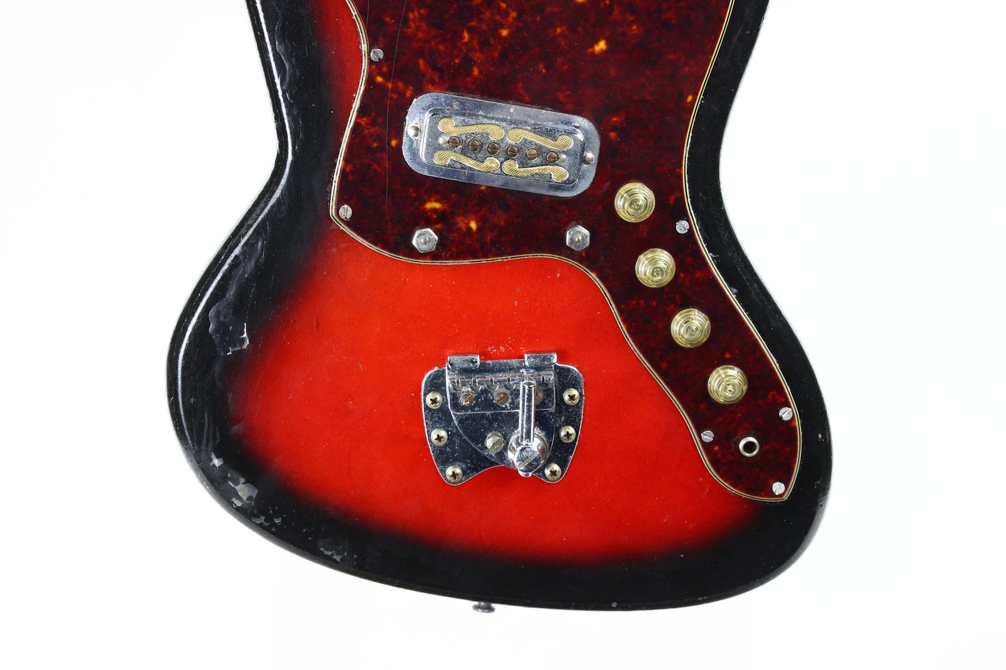 1960’s Harmony Silhouette Project Guitar - 2 Gold Foil Pickups, Sunburst, Original Case