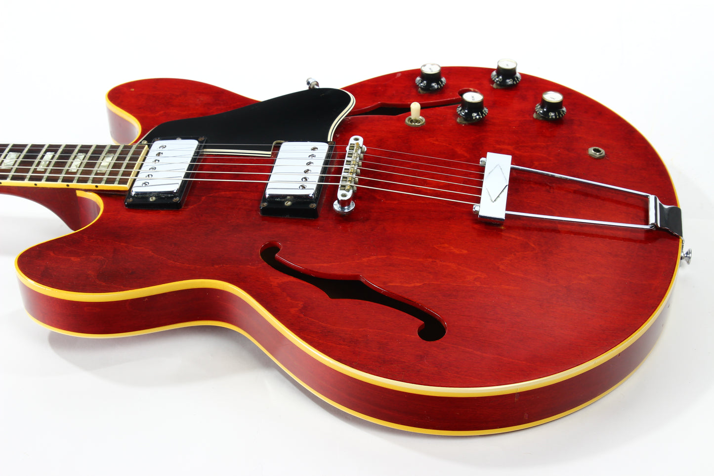 1967 Gibson ES-335 TDC Cherry Red | Dual Patent Number Sticker Humbuckers, Vintage Semi-Hollow Body ES335