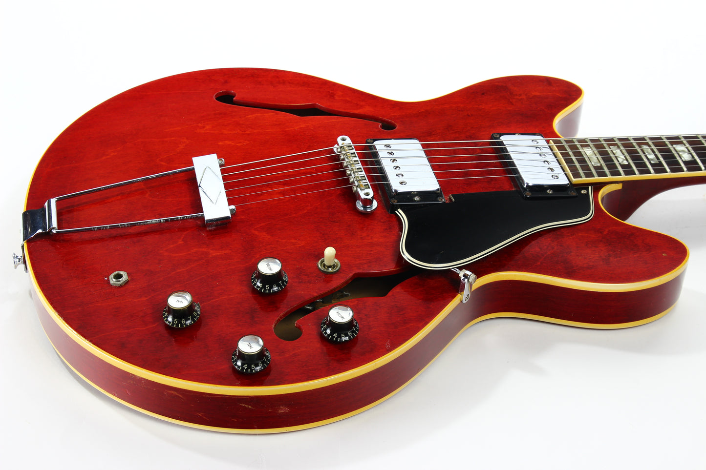 1967 Gibson ES-335 TDC Cherry Red | Dual Patent Number Sticker Humbuckers, Vintage Semi-Hollow Body ES335