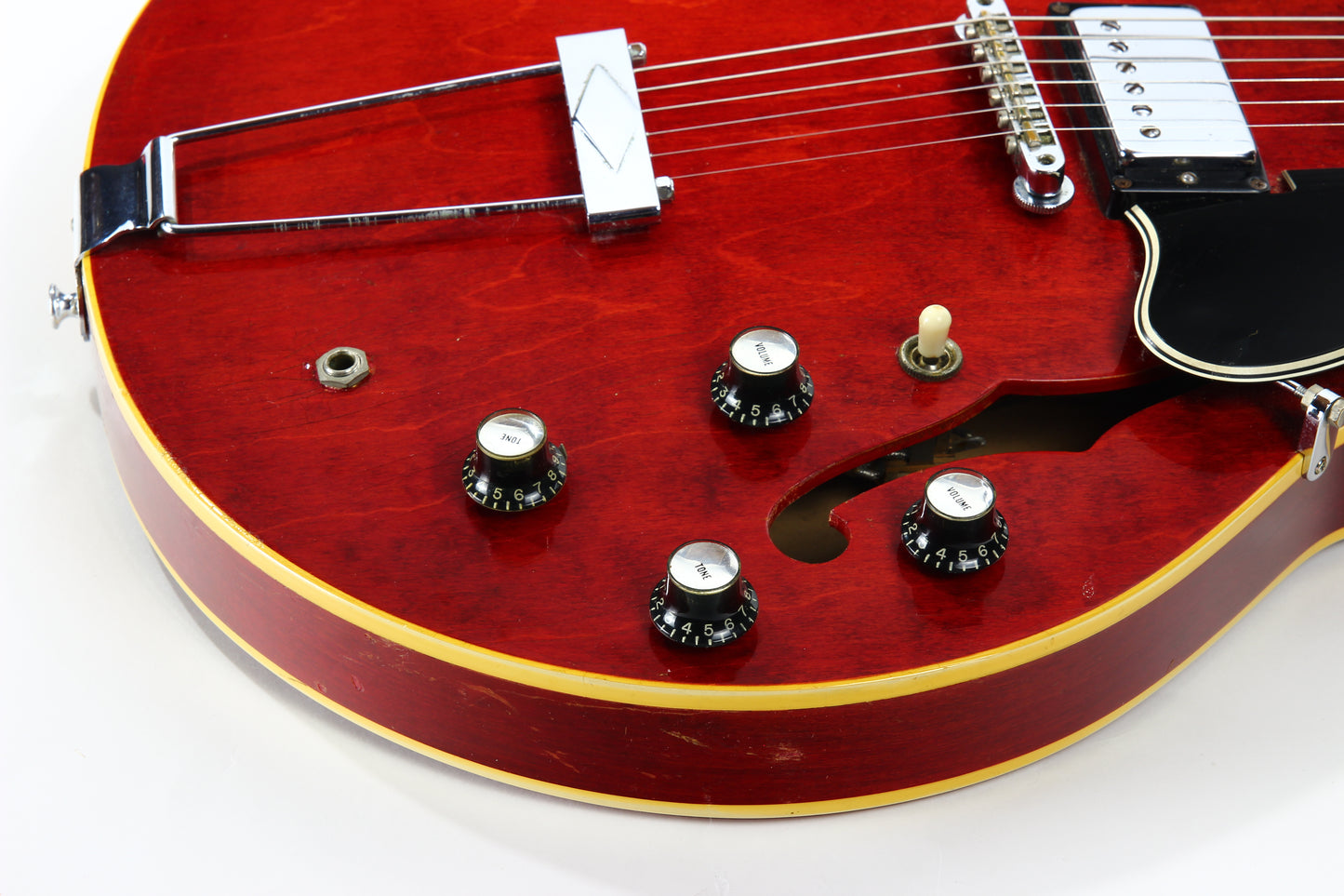 1967 Gibson ES-335 TDC Cherry Red | Dual Patent Number Sticker Humbuckers, Vintage Semi-Hollow Body ES335