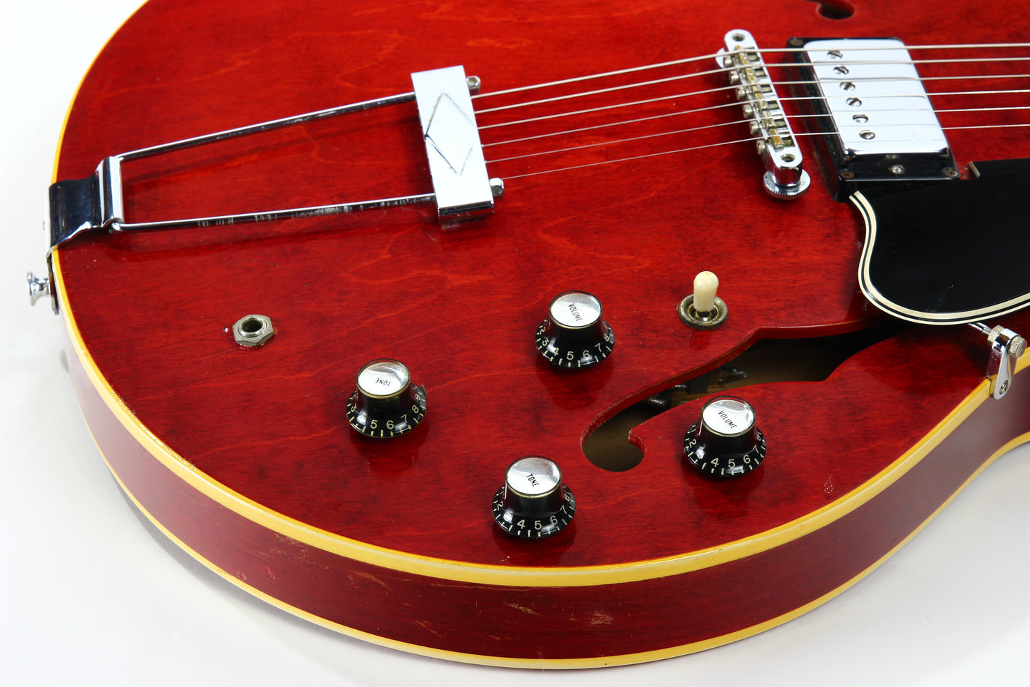 1967 Gibson ES-335 TDC Cherry Red | Dual Patent Number Sticker Humbuckers, Vintage Semi-Hollow Body ES335