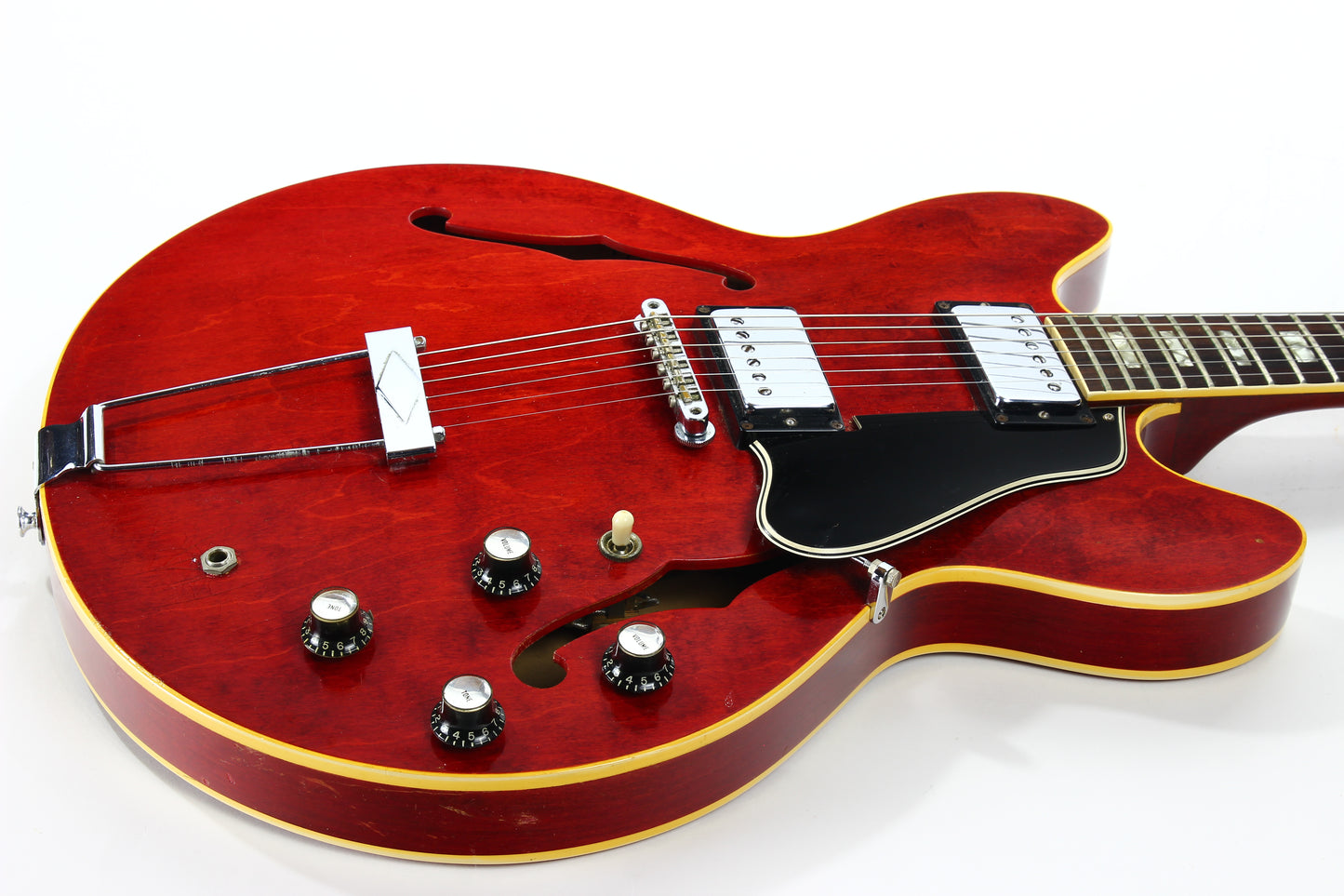 1967 Gibson ES-335 TDC Cherry Red | Dual Patent Number Sticker Humbuckers, Vintage Semi-Hollow Body ES335