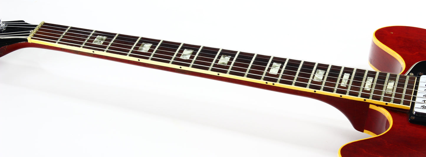 1967 Gibson ES-335 TDC Cherry Red | Dual Patent Number Sticker Humbuckers, Vintage Semi-Hollow Body ES335