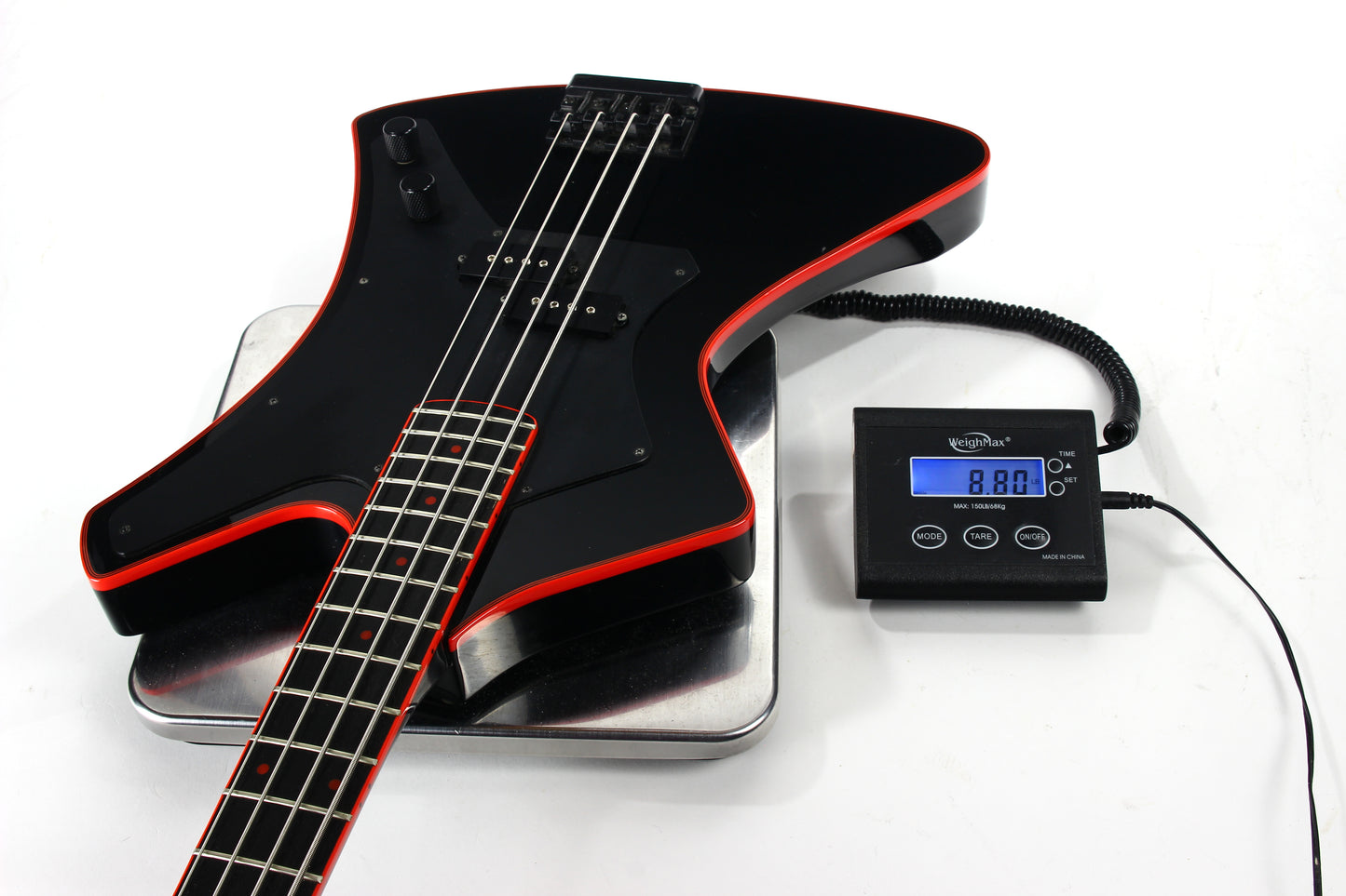 1984 Washburn B-5 BBR Vintage Electric Bass Guitar - MIJ, Japan, Stage Series, Black Paint-Black Hardware-Red Binding! 1980's b20