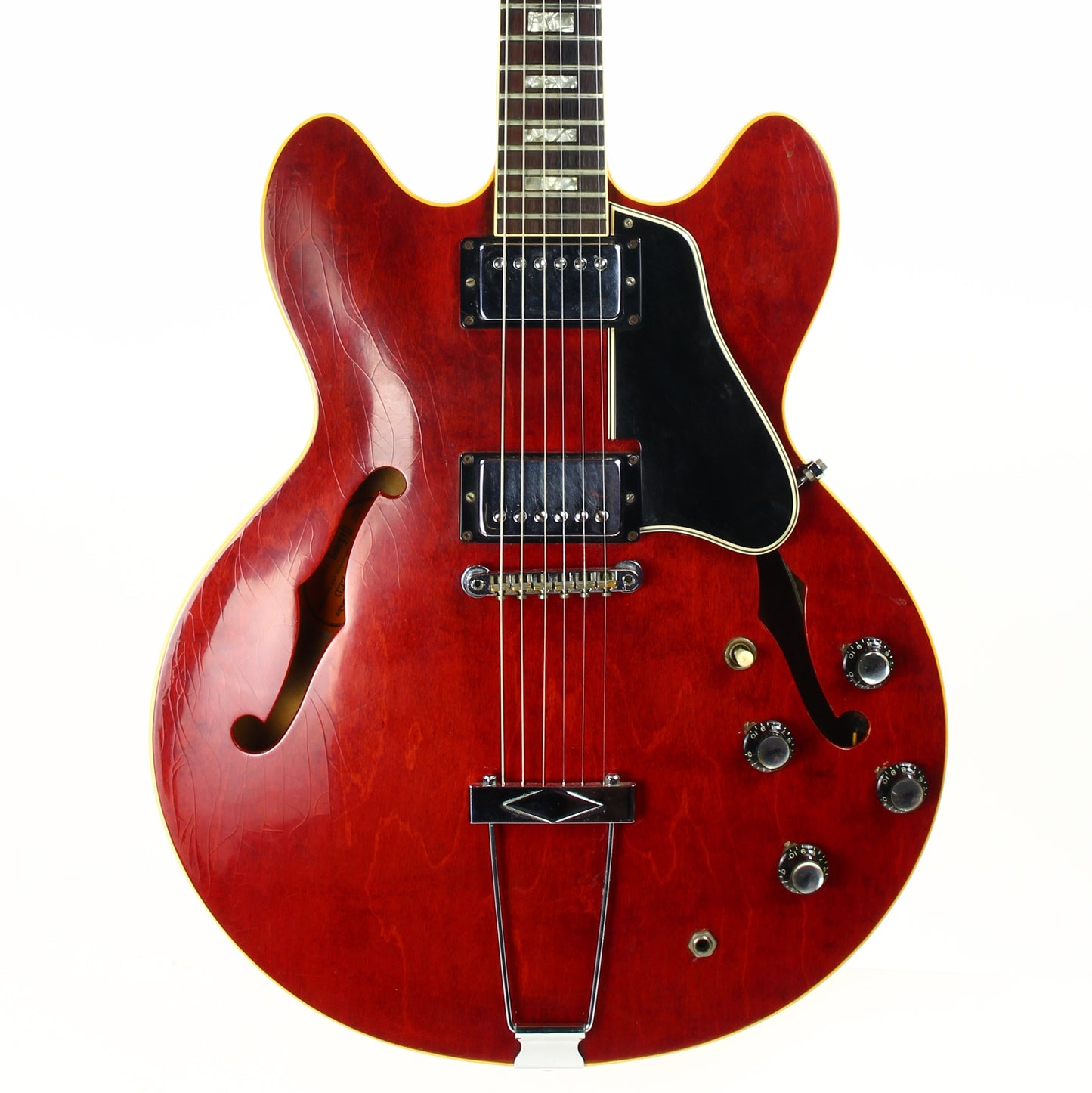 1967 Gibson ES-335 TDC Cherry Red | Dual Patent Number Sticker Humbuckers, Vintage Semi-Hollow Body ES335