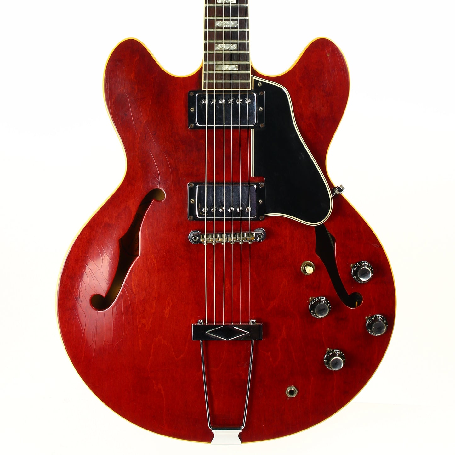 1967 Gibson ES-335 TDC Cherry Red | Dual Patent Number Sticker Humbuckers, Vintage Semi-Hollow Body ES335