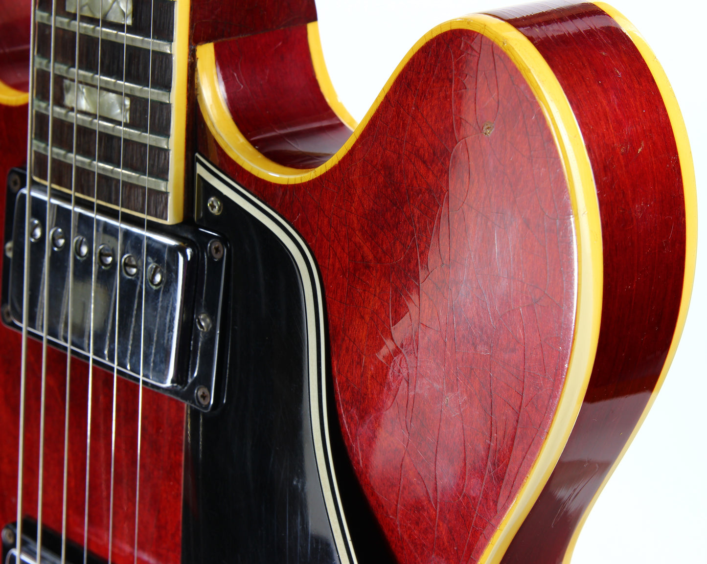 1967 Gibson ES-335 TDC Cherry Red | Dual Patent Number Sticker Humbuckers, Vintage Semi-Hollow Body ES335