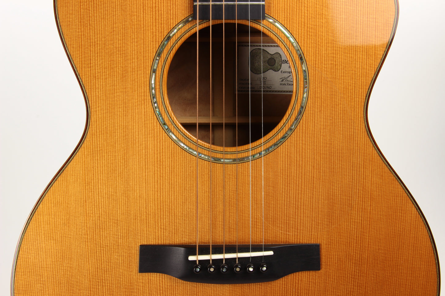 Michael Baranik SJ Steel String Acoustic Guitar CX Cedar Top/Quilted Maple - 2000