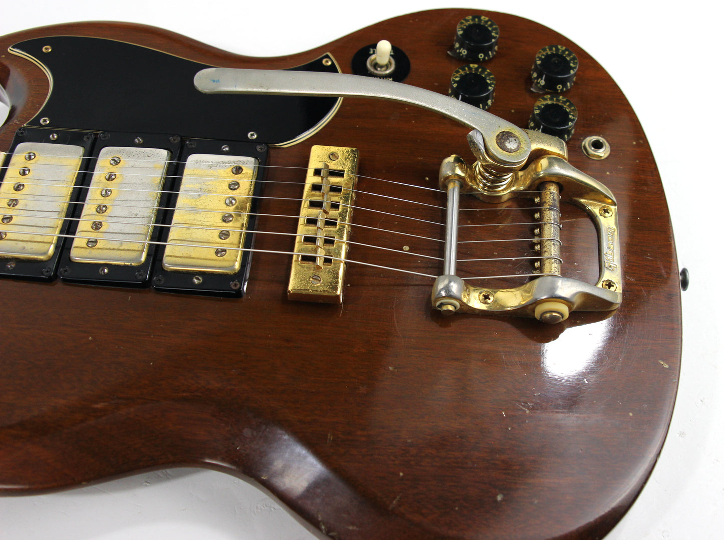 1973 Gibson SG Custom Walnut w/ Bigsby, 3 Pickups! 1970's SG Les Paul! NO BREAKS!