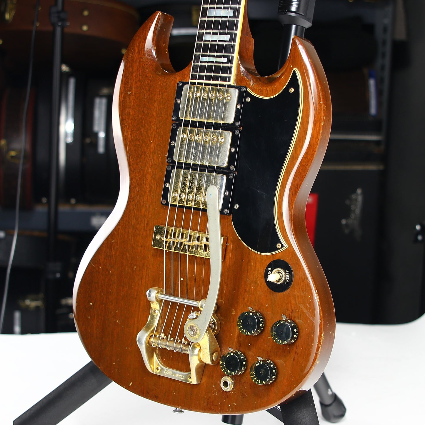 1973 Gibson SG Custom Walnut w/ Bigsby, 3 Pickups! 1970's SG Les Paul! NO BREAKS!