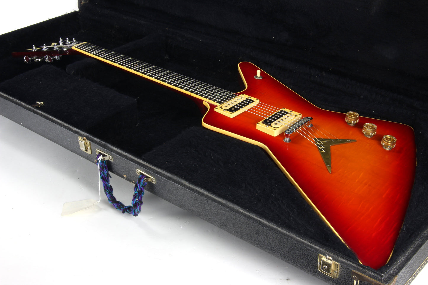 1979 Dean USA Z Standard Bound Explorer -- Cherry Burst, Flametop, DiMarzio Super Distortions, RARE!