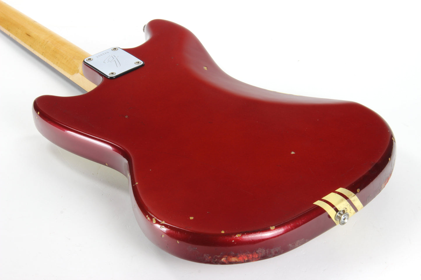 1974 Fender Competition Mustang Candy Apple Red w/ Racing Stripe -- Vintage 1970's Guitar