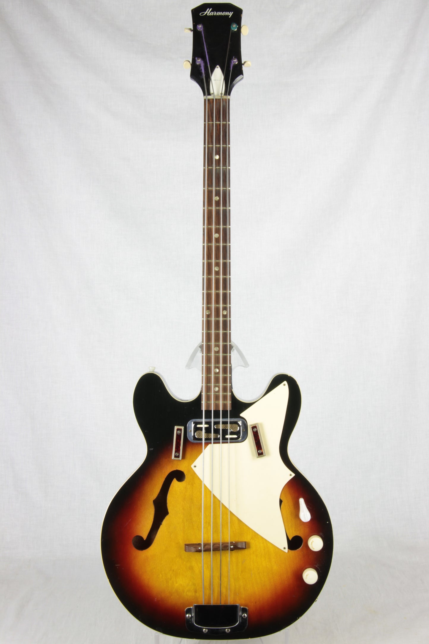 1971 Harmony H22/1 Double Cutaway Electric Bass Sunburst! H-22 1960's 1970's Vintage