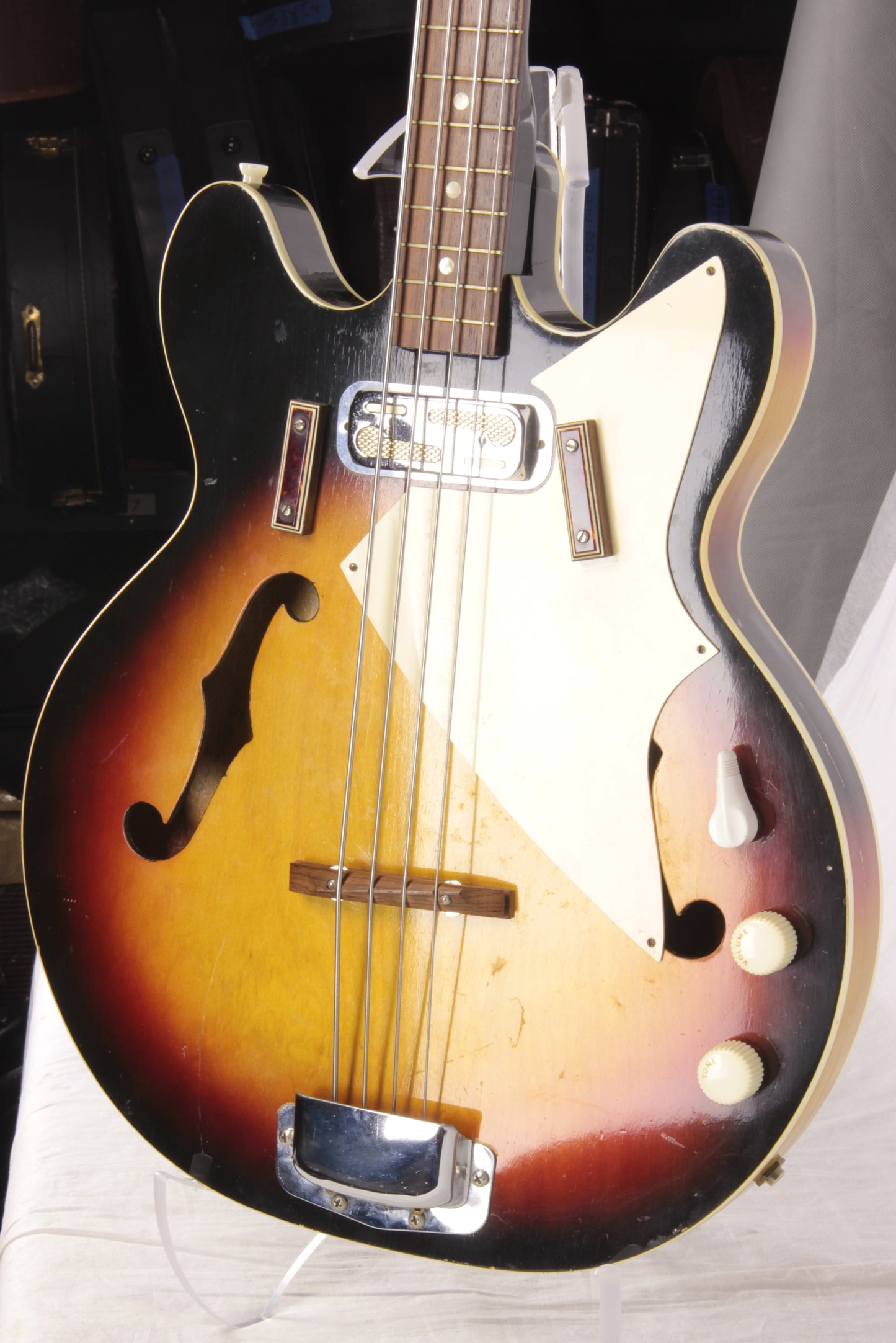 1971 Harmony H22/1 Double Cutaway Electric Bass Sunburst! H-22 1960's 1970's Vintage