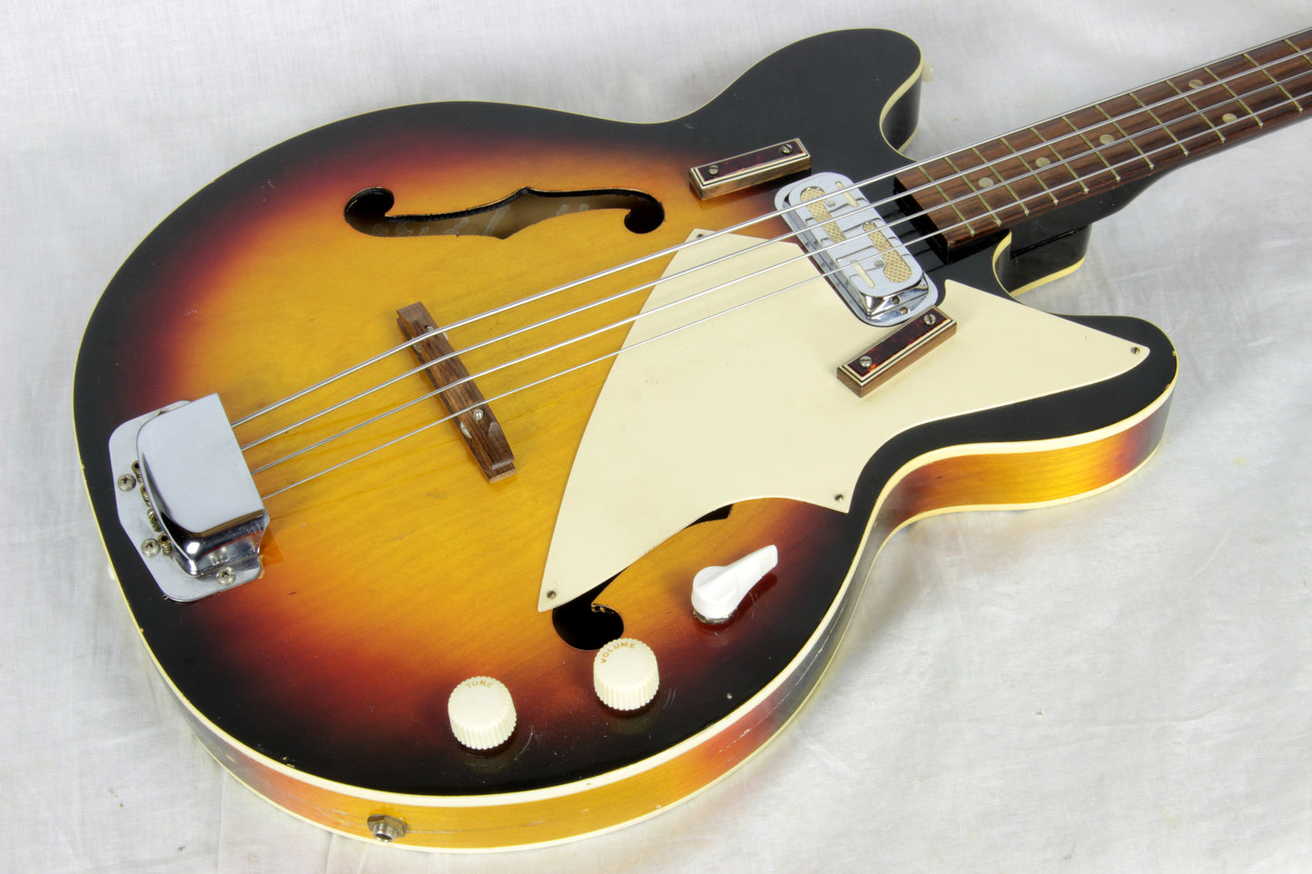 1971 Harmony H22/1 Double Cutaway Electric Bass Sunburst! H-22 1960's 1970's Vintage