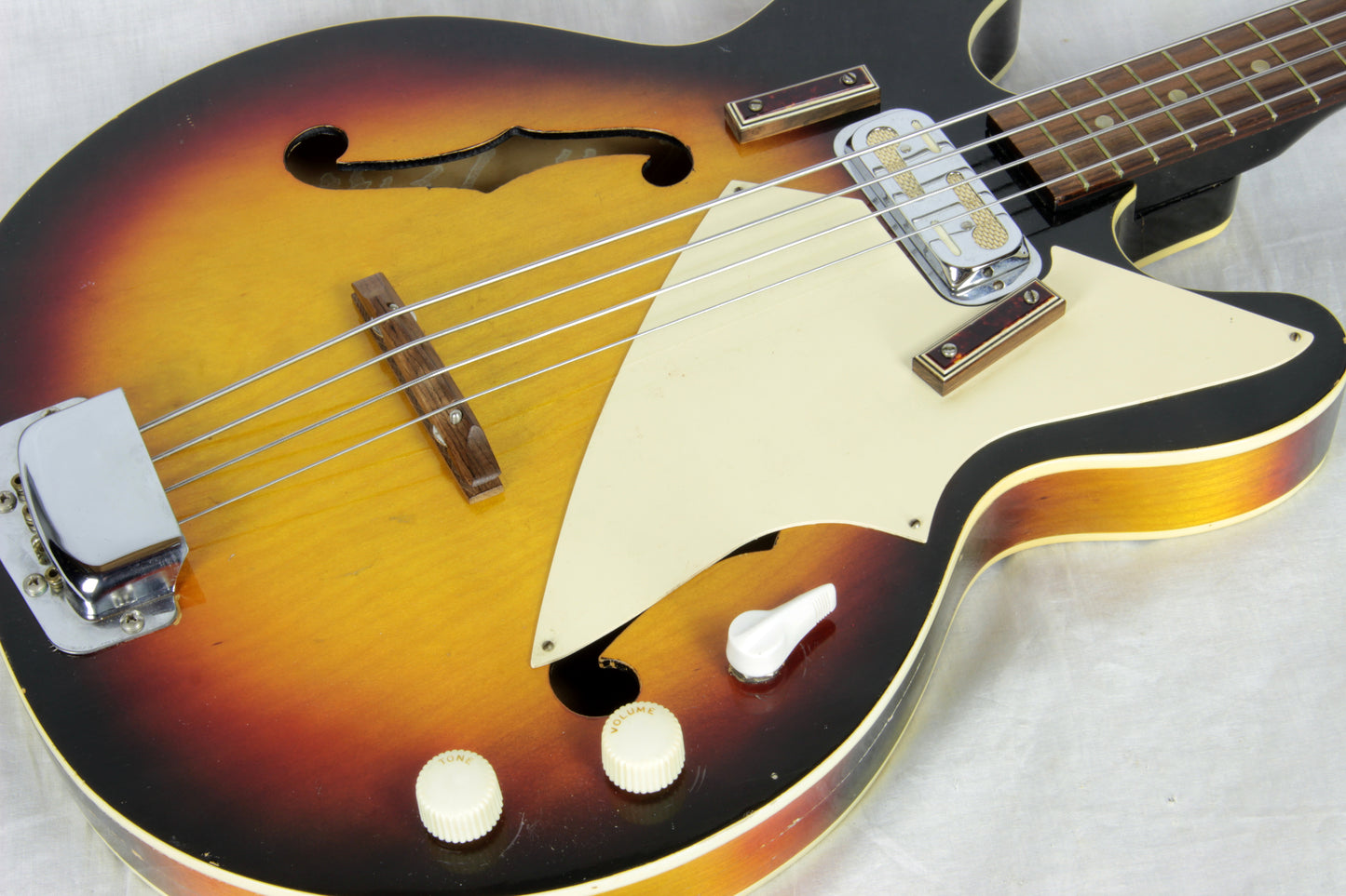1971 Harmony H22/1 Double Cutaway Electric Bass Sunburst! H-22 1960's 1970's Vintage