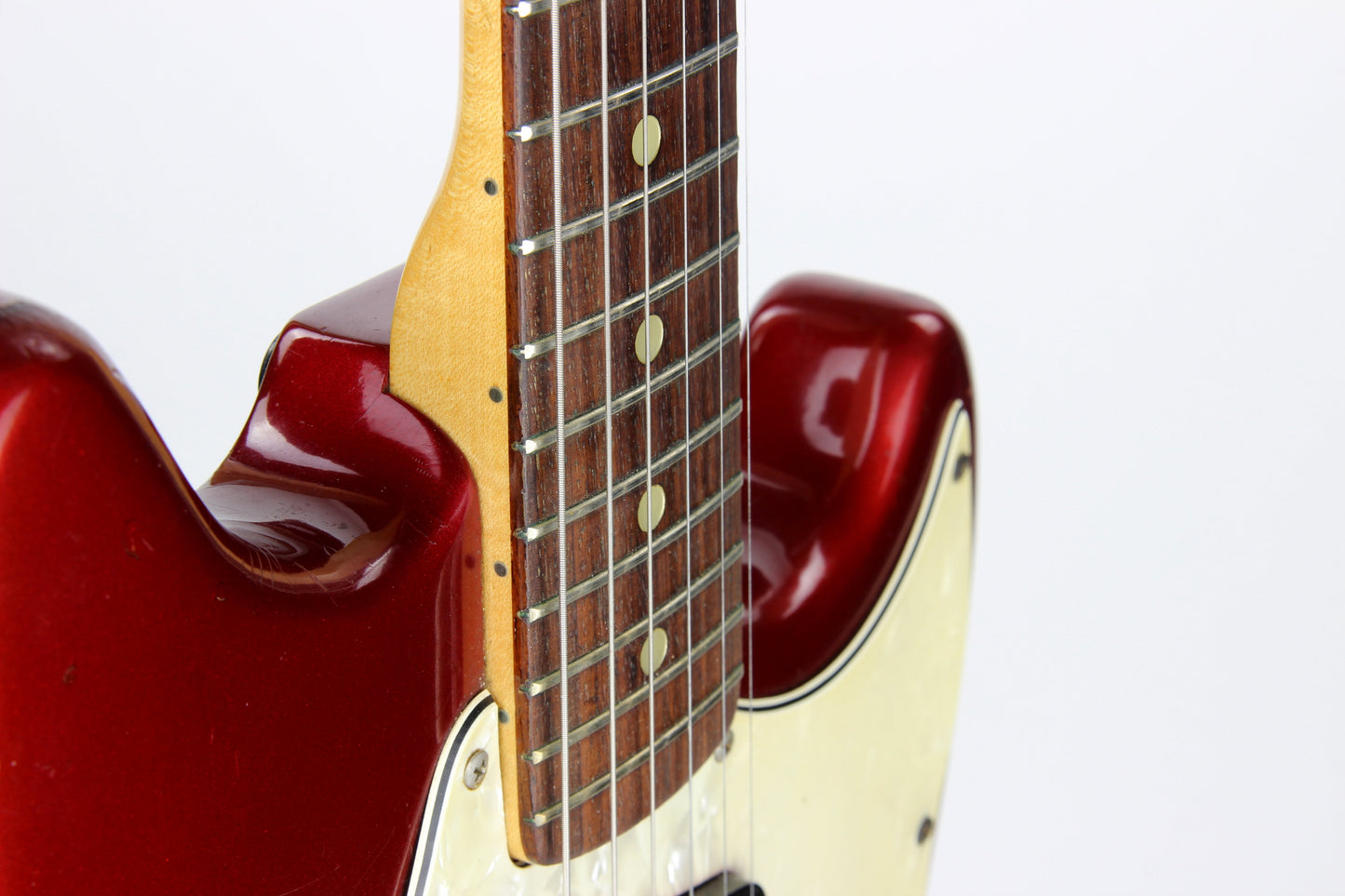 1974 Fender Competition Mustang Candy Apple Red w/ Racing Stripe -- Vintage 1970's Guitar