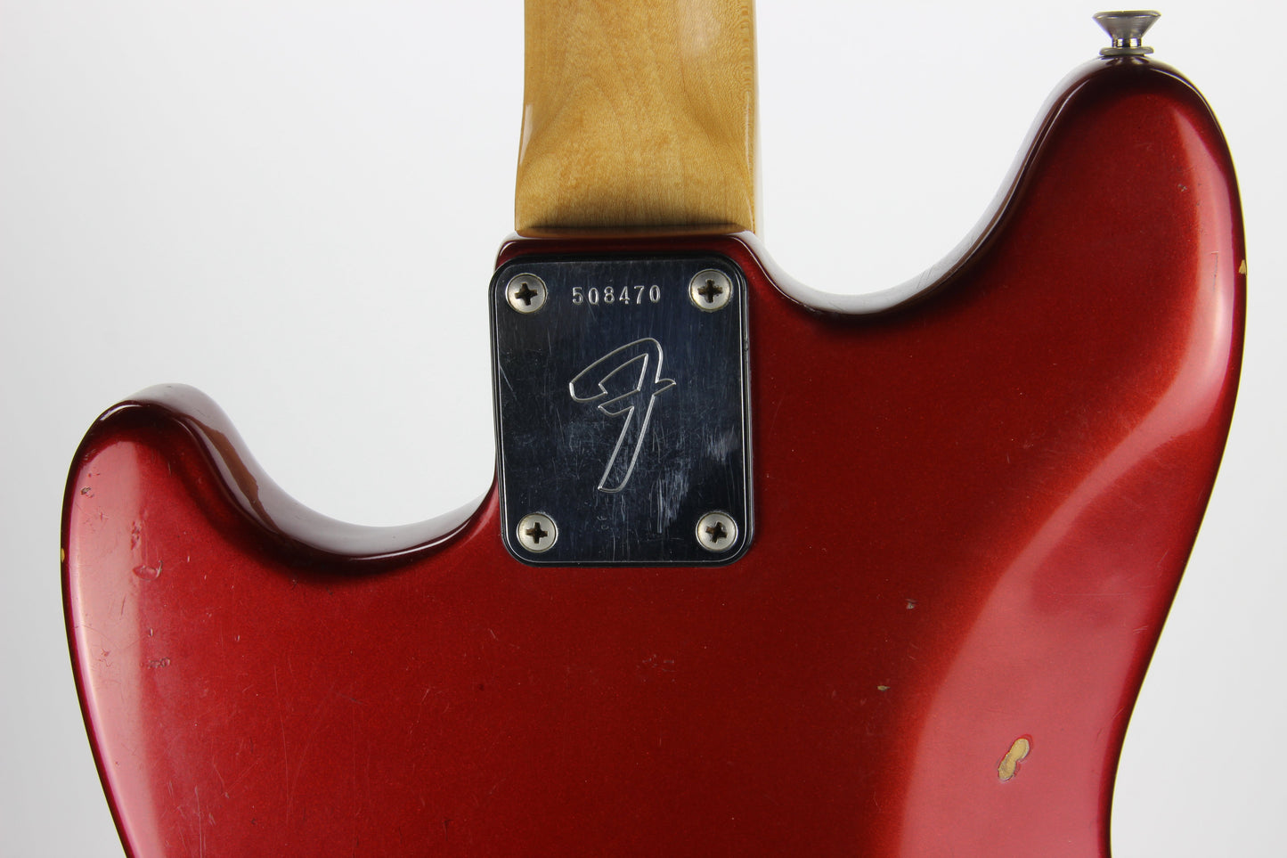 1974 Fender Competition Mustang Candy Apple Red w/ Racing Stripe -- Vintage 1970's Guitar