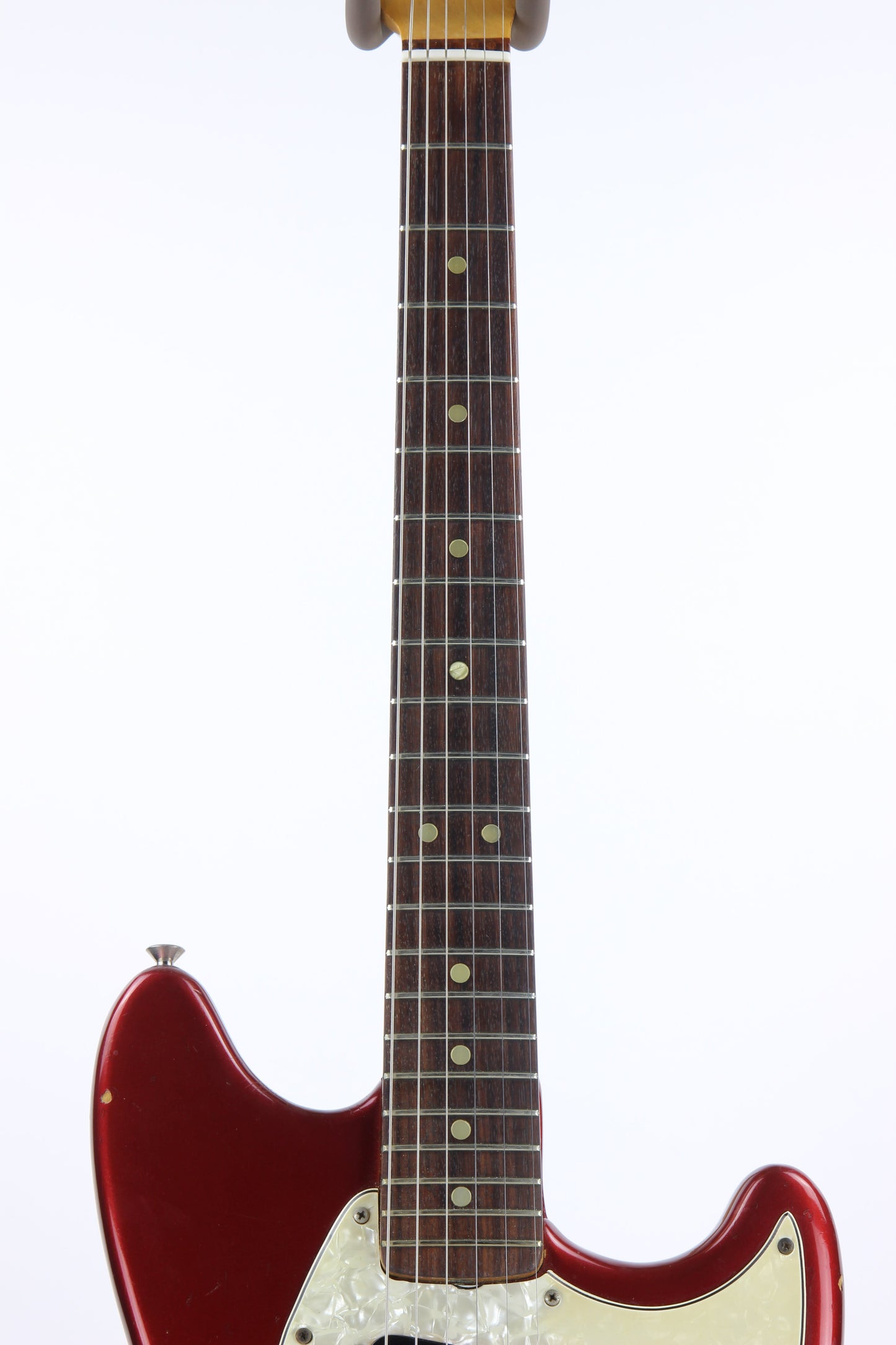 1974 Fender Competition Mustang Candy Apple Red w/ Racing Stripe -- Vintage 1970's Guitar