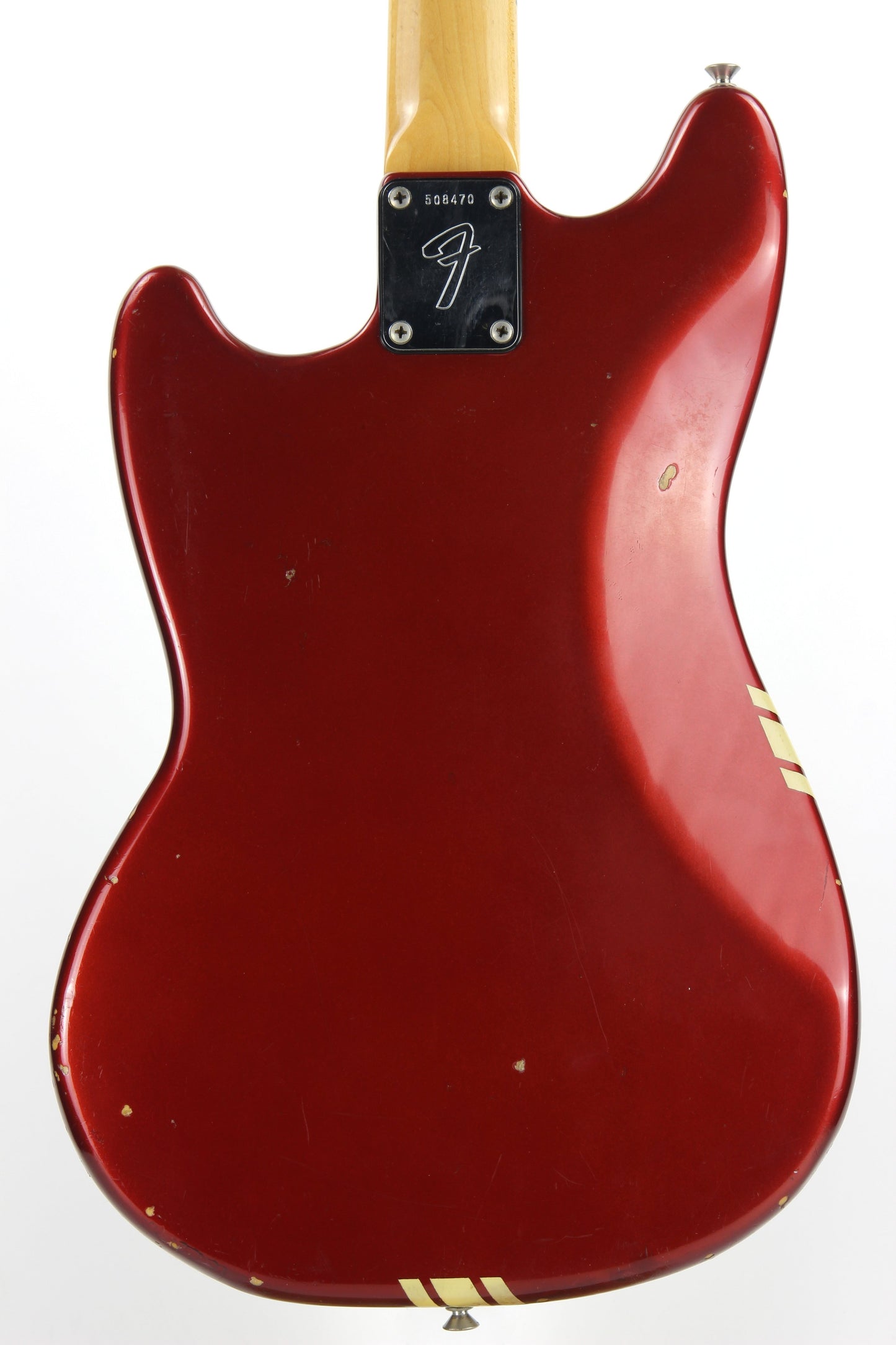 1974 Fender Competition Mustang Candy Apple Red w/ Racing Stripe -- Vintage 1970's Guitar
