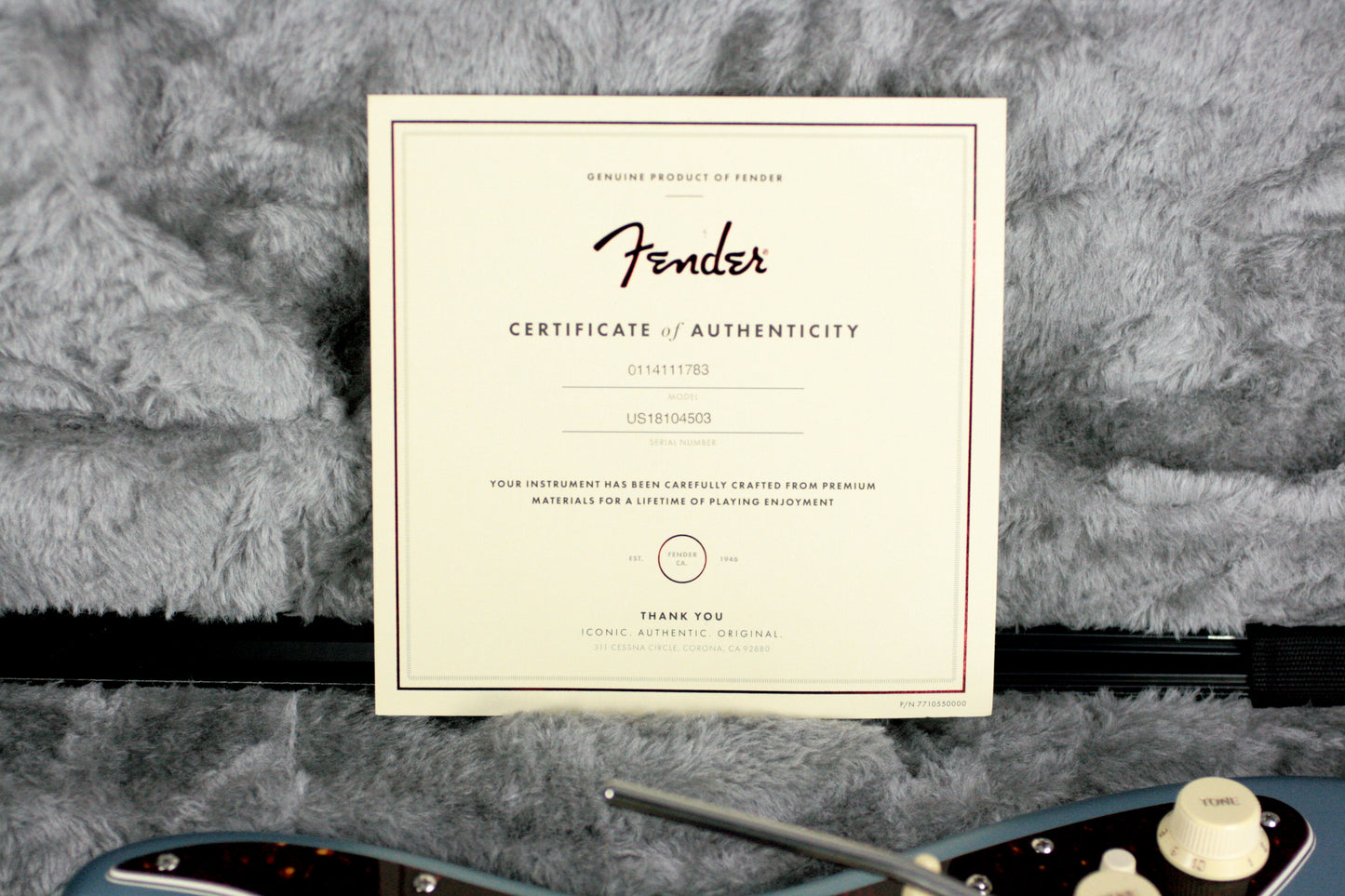 2018 Fender American Elite Stratocaster HSS EBONY Shawbucker Satin Ice Blue Metallic USA Strat