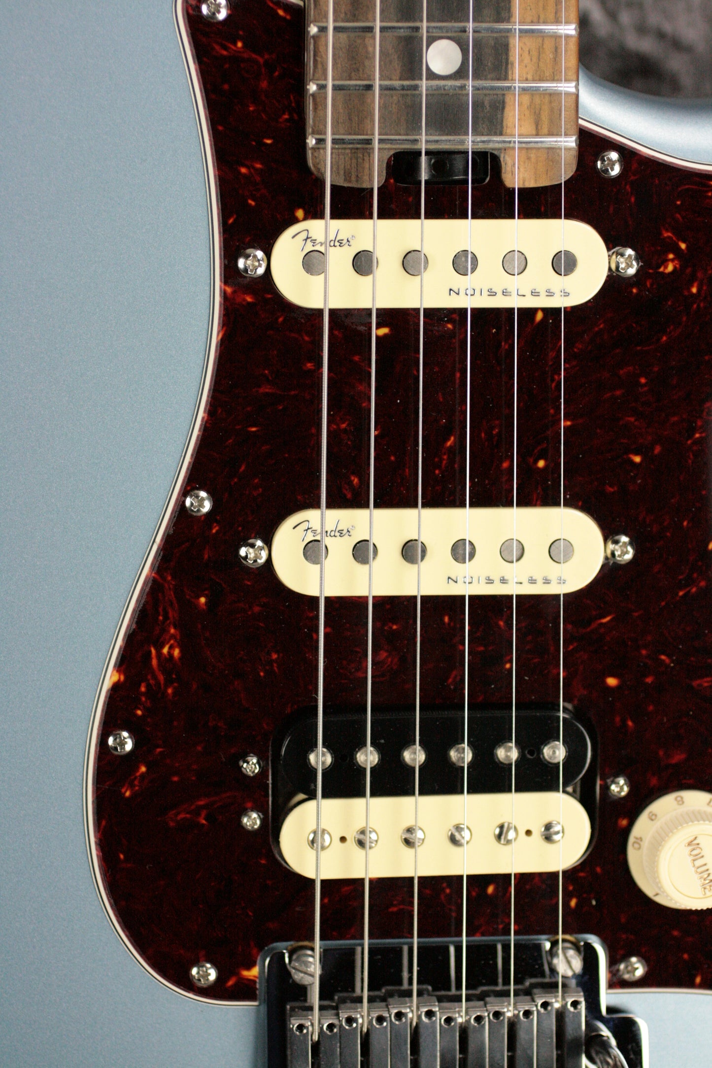 2018 Fender American Elite Stratocaster HSS EBONY Shawbucker Satin Ice Blue Metallic USA Strat