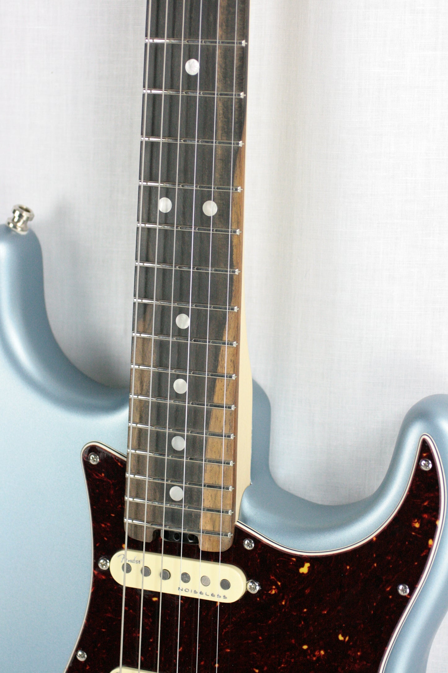 2018 Fender American Elite Stratocaster HSS EBONY Shawbucker Satin Ice Blue Metallic USA Strat