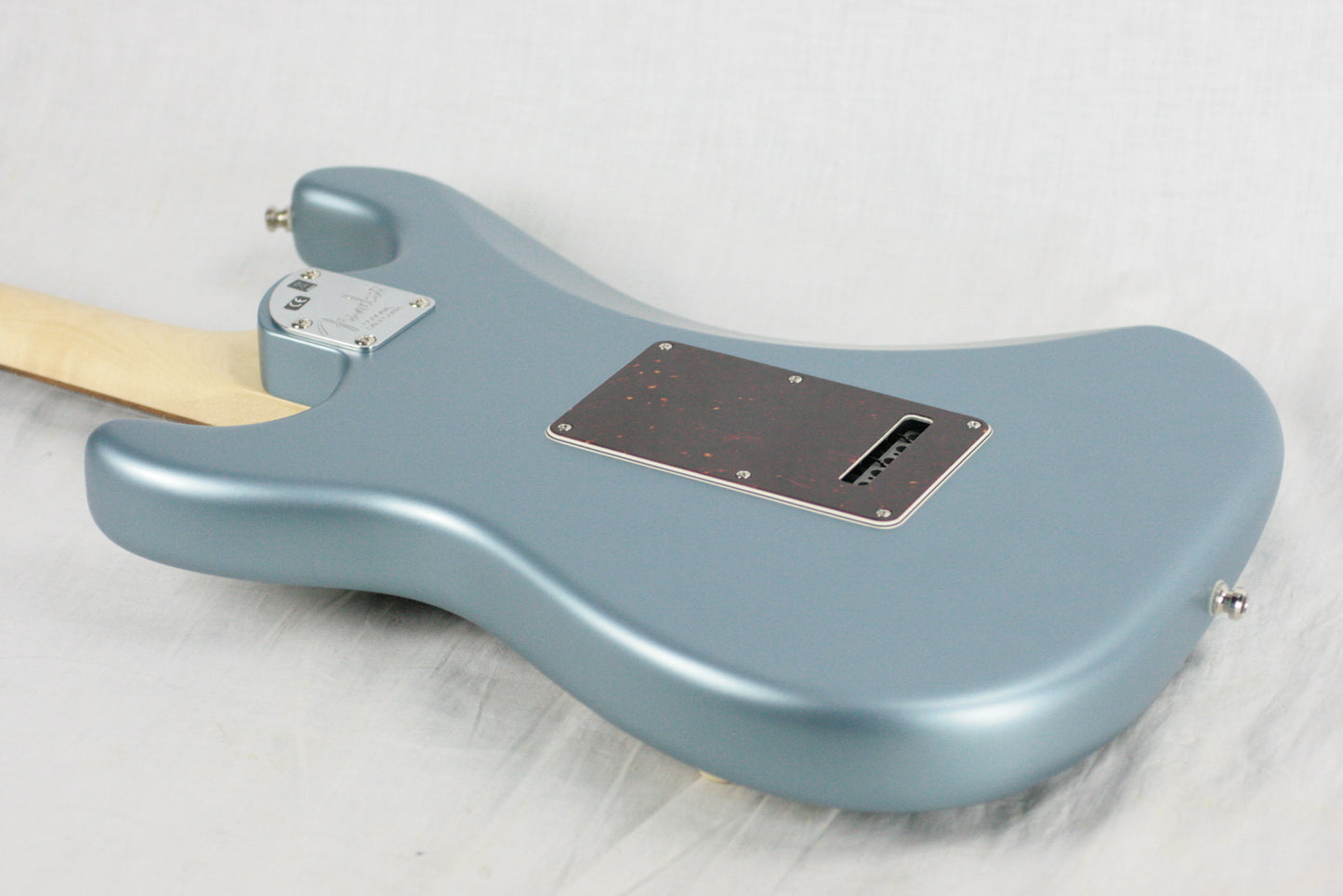 2018 Fender American Elite Stratocaster HSS EBONY Shawbucker Satin Ice Blue Metallic USA Strat