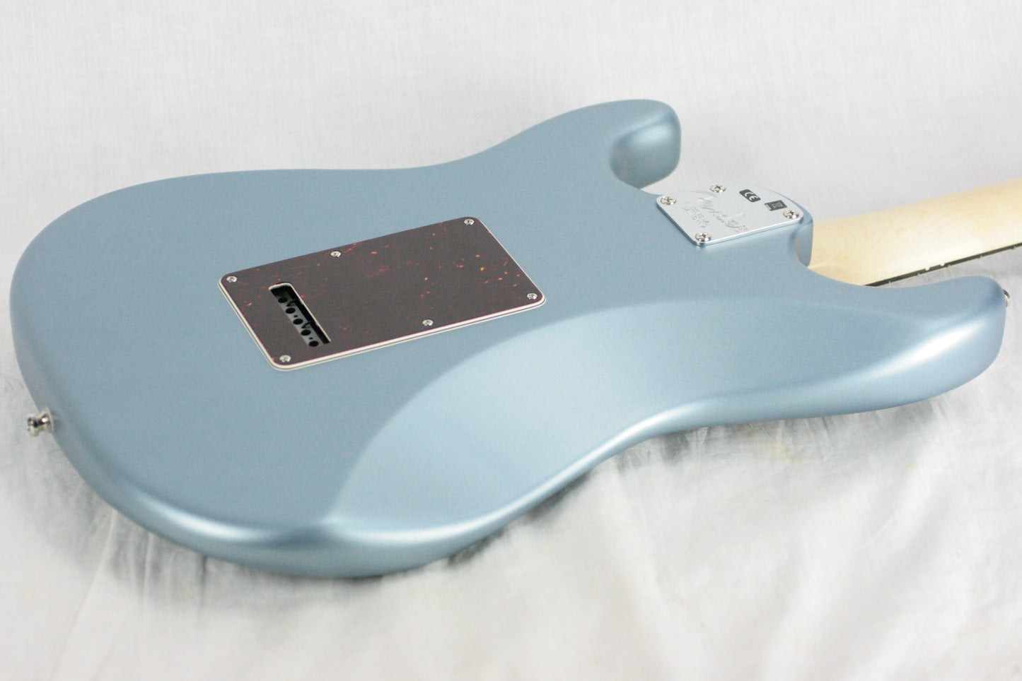 2018 Fender American Elite Stratocaster HSS EBONY Shawbucker Satin Ice Blue Metallic USA Strat