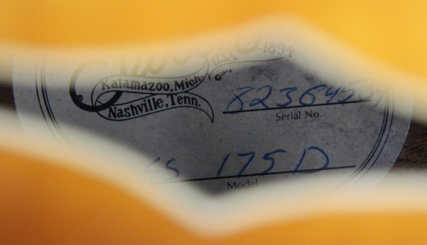 1984 Gibson ES-175 D Sunburst Jazz Archtop Guitar - Bound F-Holes, Figured Top, Mahogany Back, Custom Order?