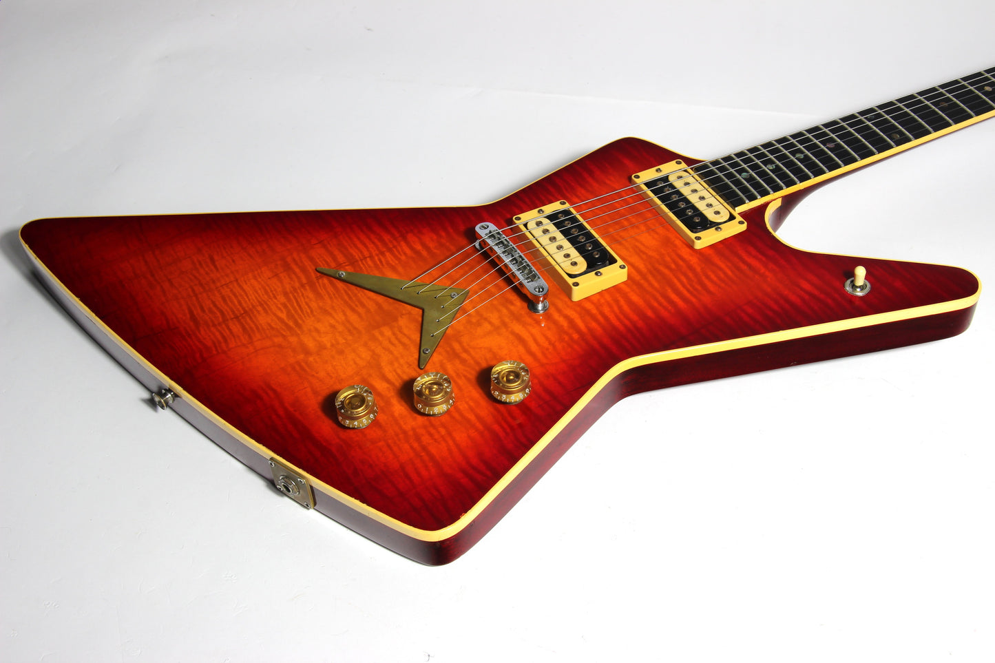 1979 Dean USA Z Standard Bound Explorer -- Cherry Burst, Flametop, DiMarzio Super Distortions, RARE!