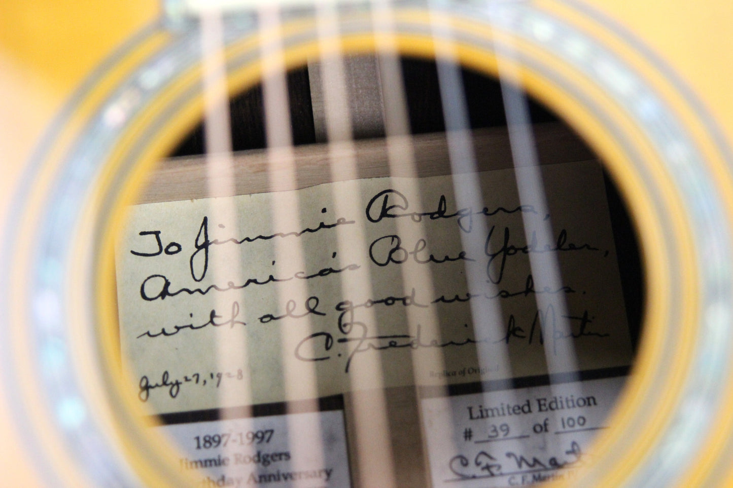 1997 Martin 000-45 Jimmie Rodgers THANKS Brazilian Rosewood - Blue Yodel Model, Adirondack Spruce d45