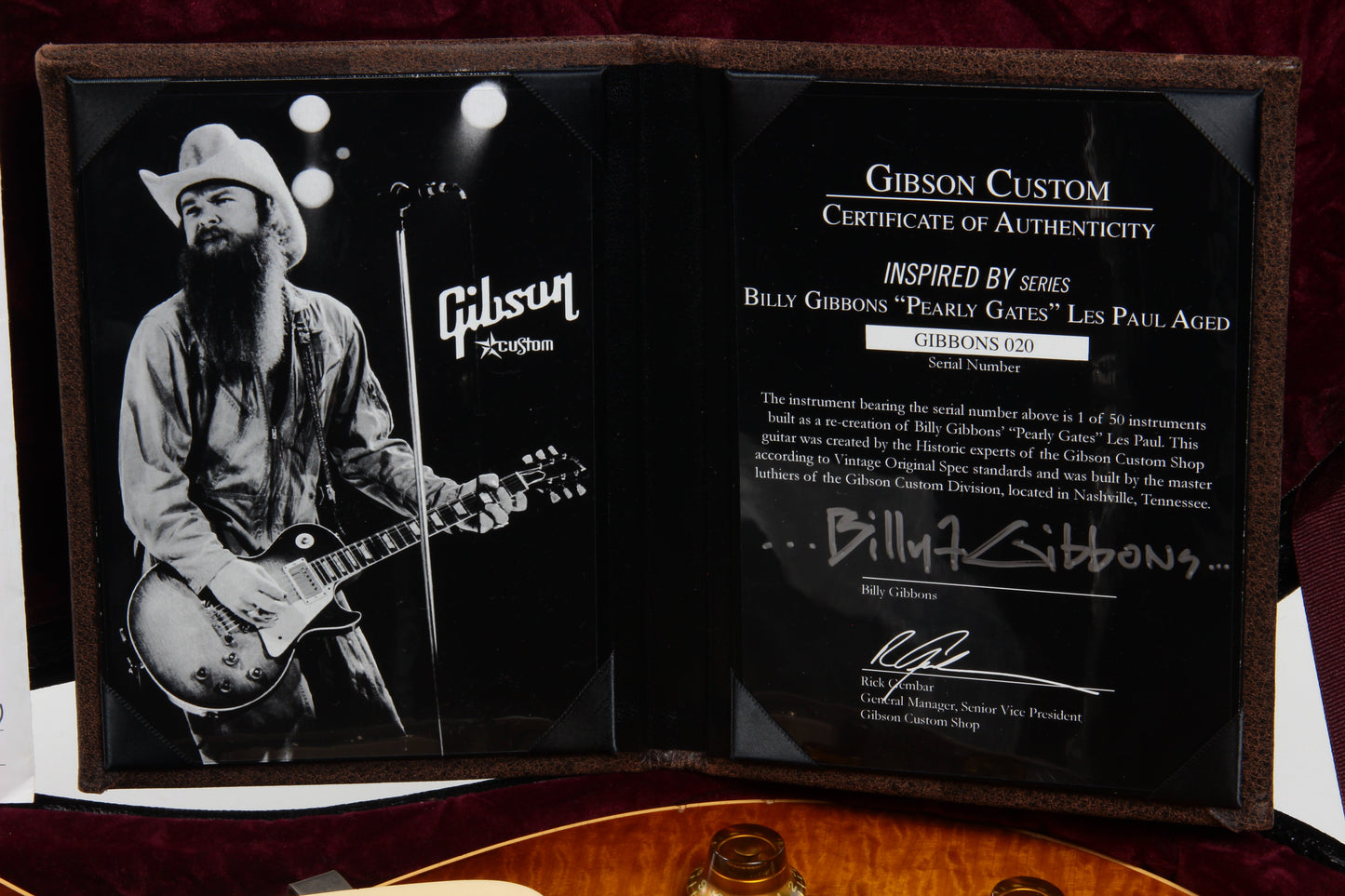 2009 Gibson PEARLY GATES MURPHY AGED 1959 Les Paul! Billy Gibbons Custom Shop 59 - Signed COA