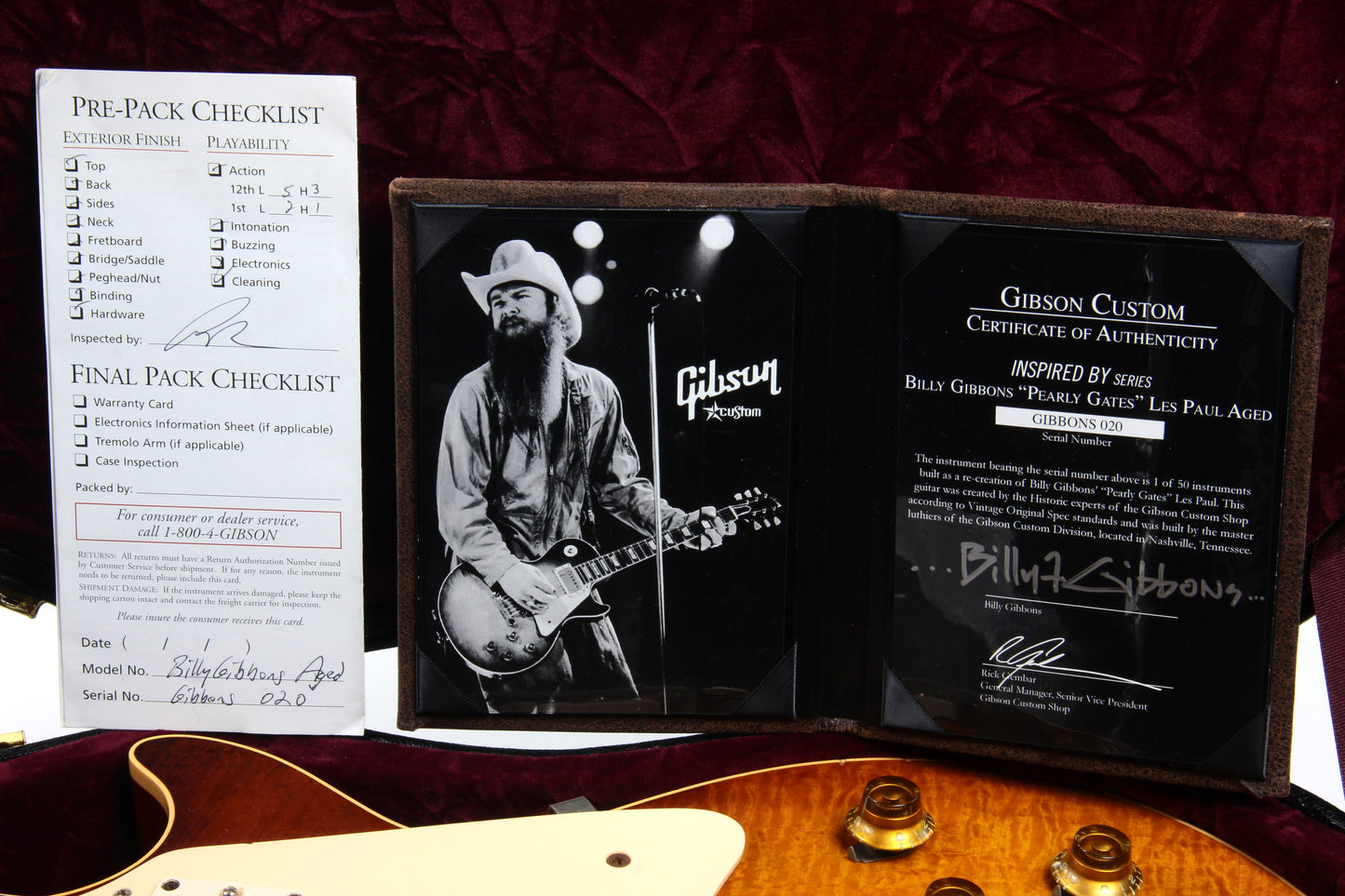 2009 Gibson PEARLY GATES MURPHY AGED 1959 Les Paul! Billy Gibbons Custom Shop 59 - Signed COA