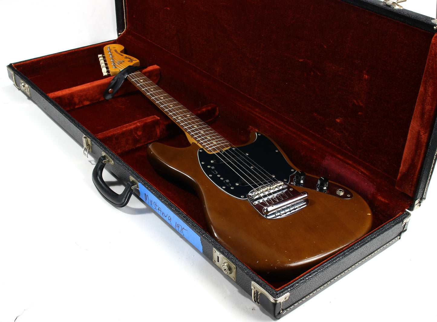 1975 Fender Mustang Walnut Mocha Brown w/ Original Case - Offset Body, Kurt Cobain-type!