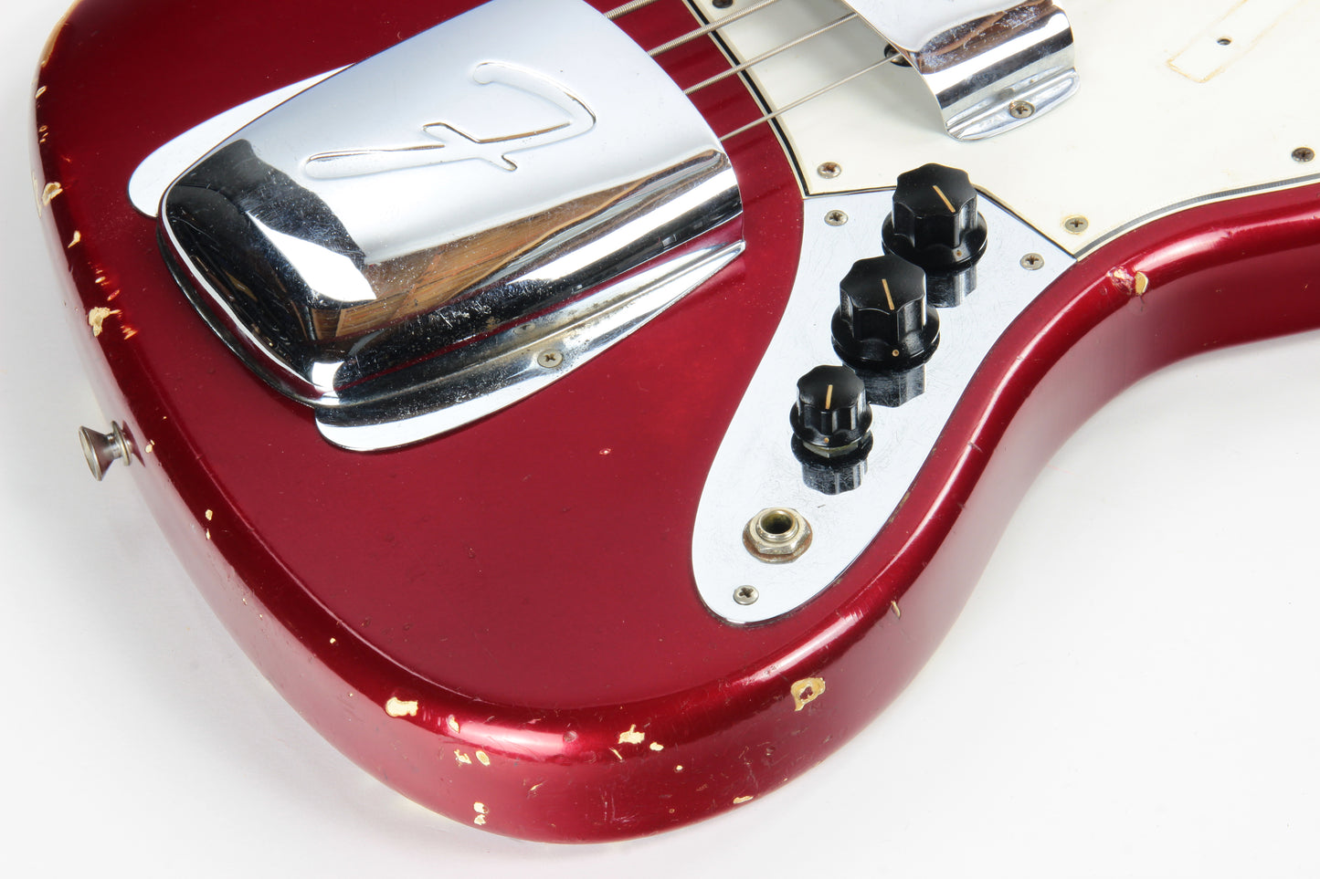 1965 Fender Jazz Bass Candy Apple Red Custom Color - No Binding, Dot Inlays, Matching Headstock!