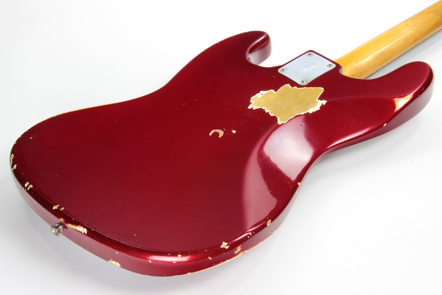 1965 Fender Jazz Bass Candy Apple Red Custom Color - No Binding, Dot Inlays, Matching Headstock!